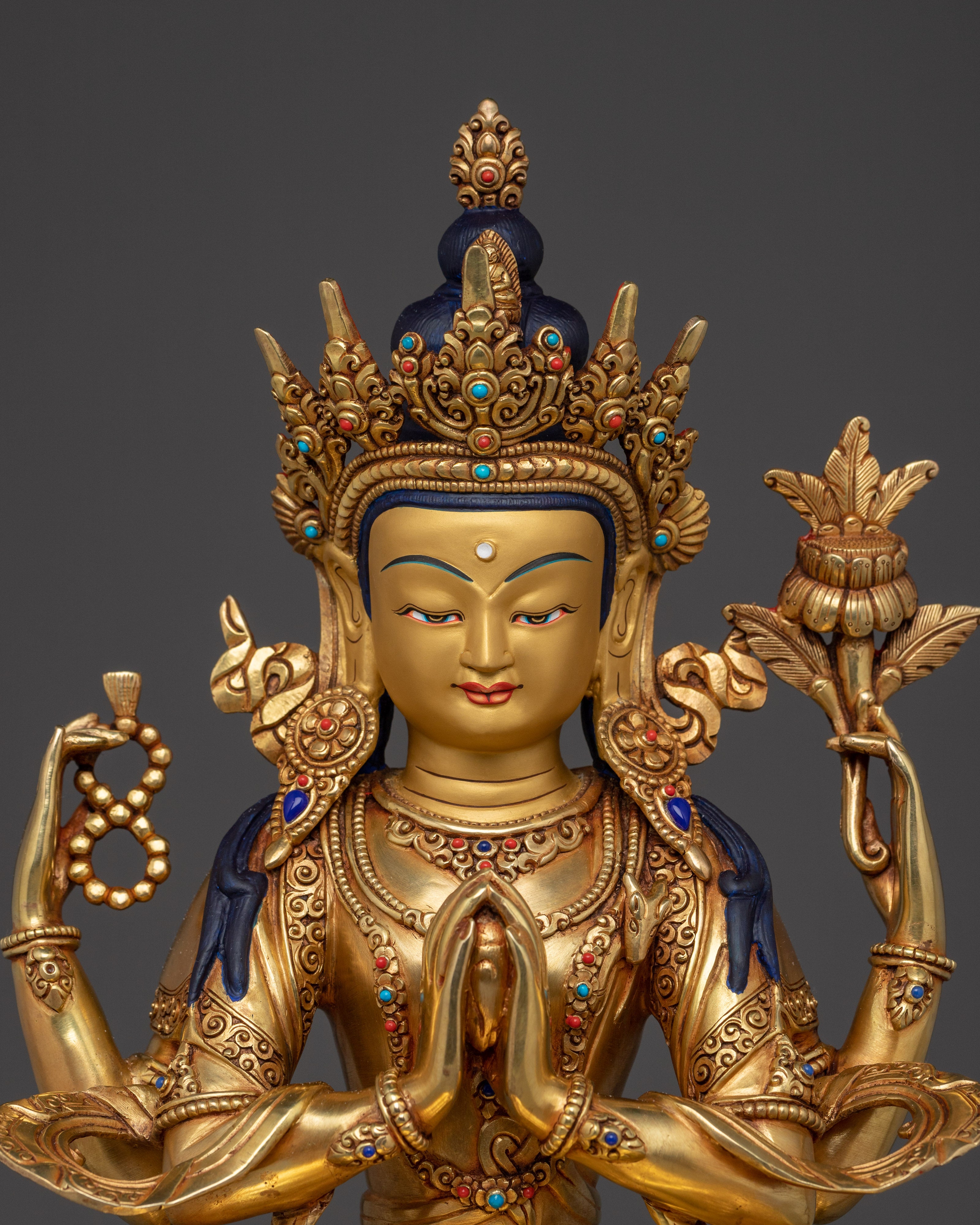 Buddhist Compassionate Deity Chenrezig | Bodhisattva Figurine