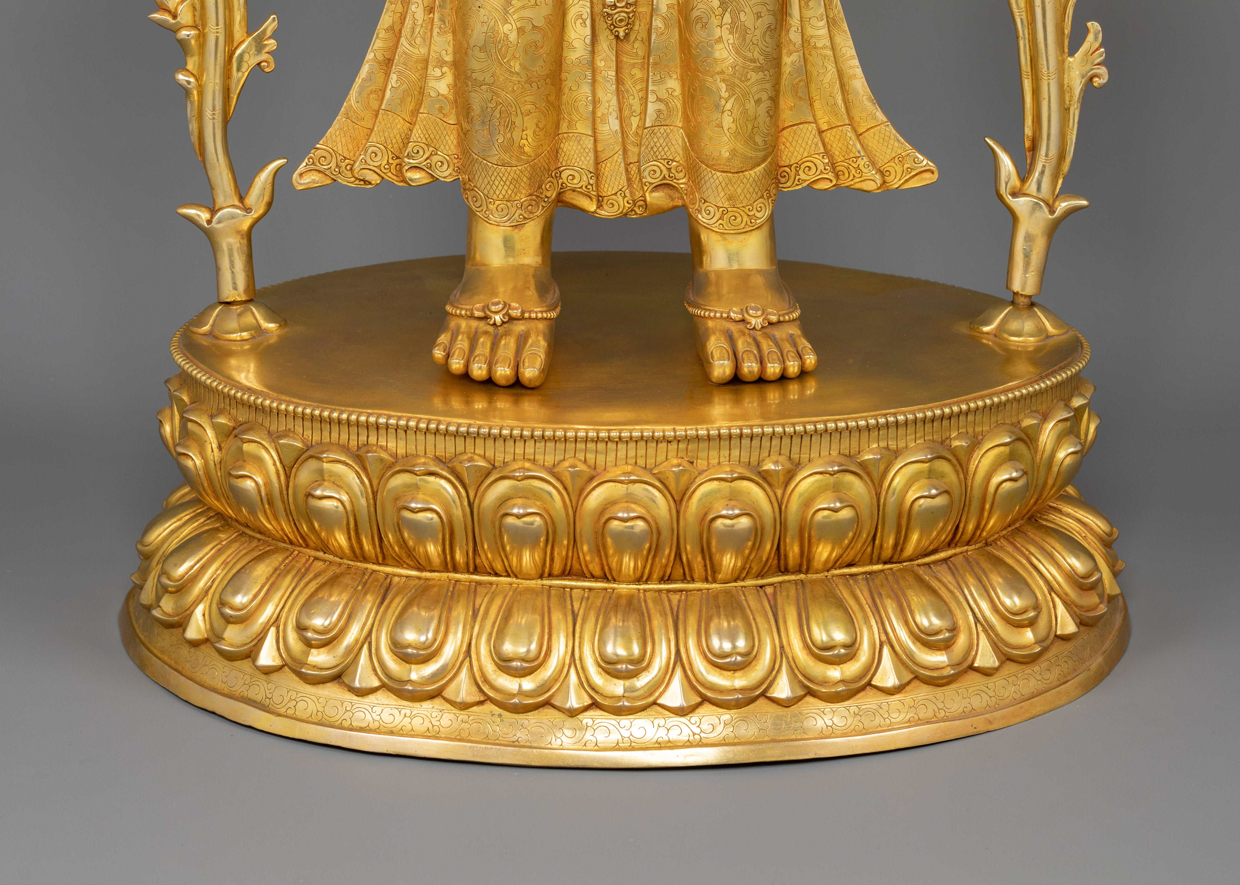Standing Bodhisattva Chenrezig Sculpture | A Divine Representation of Compassion