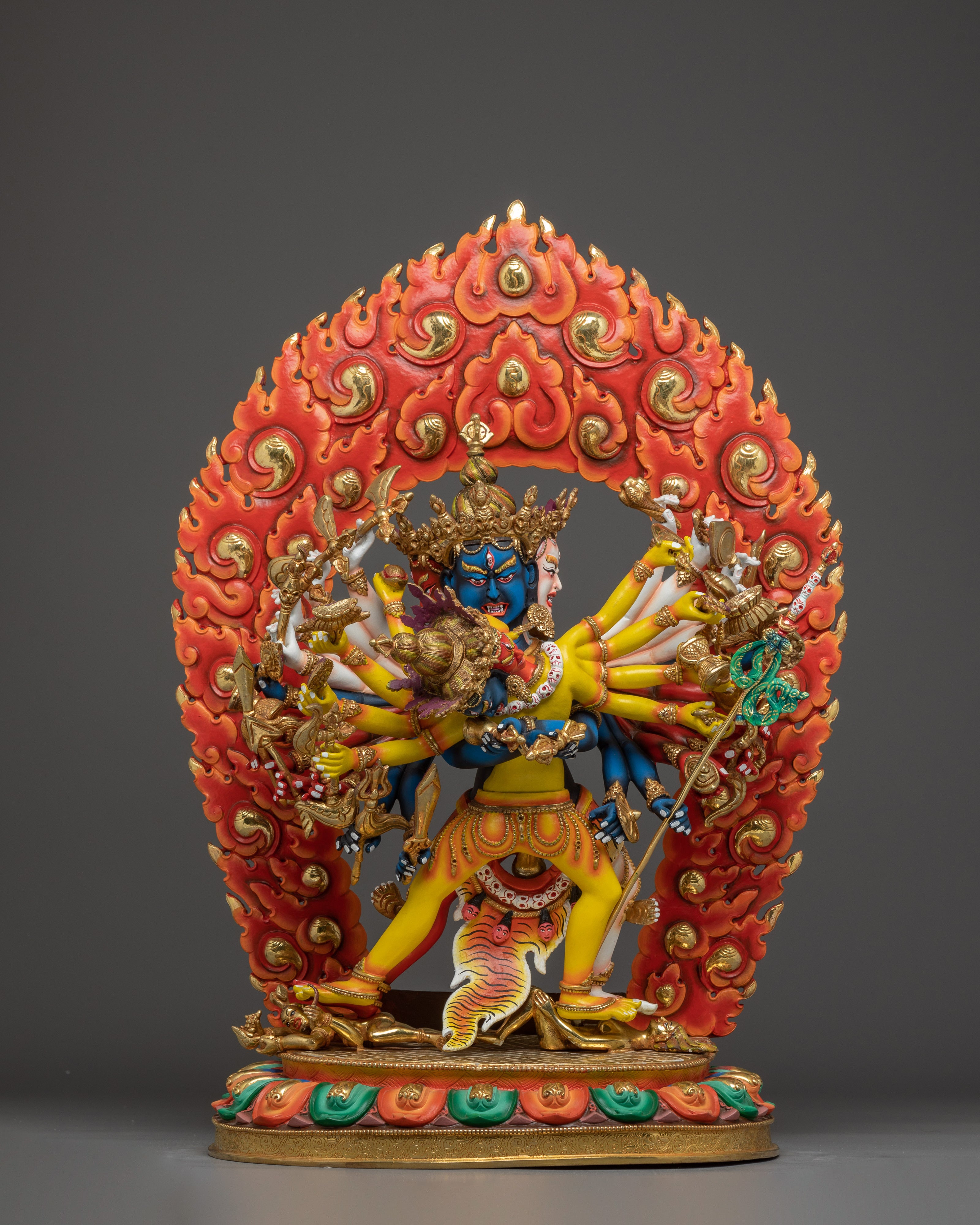 Chakrasambhara with Consort Colorful Statue