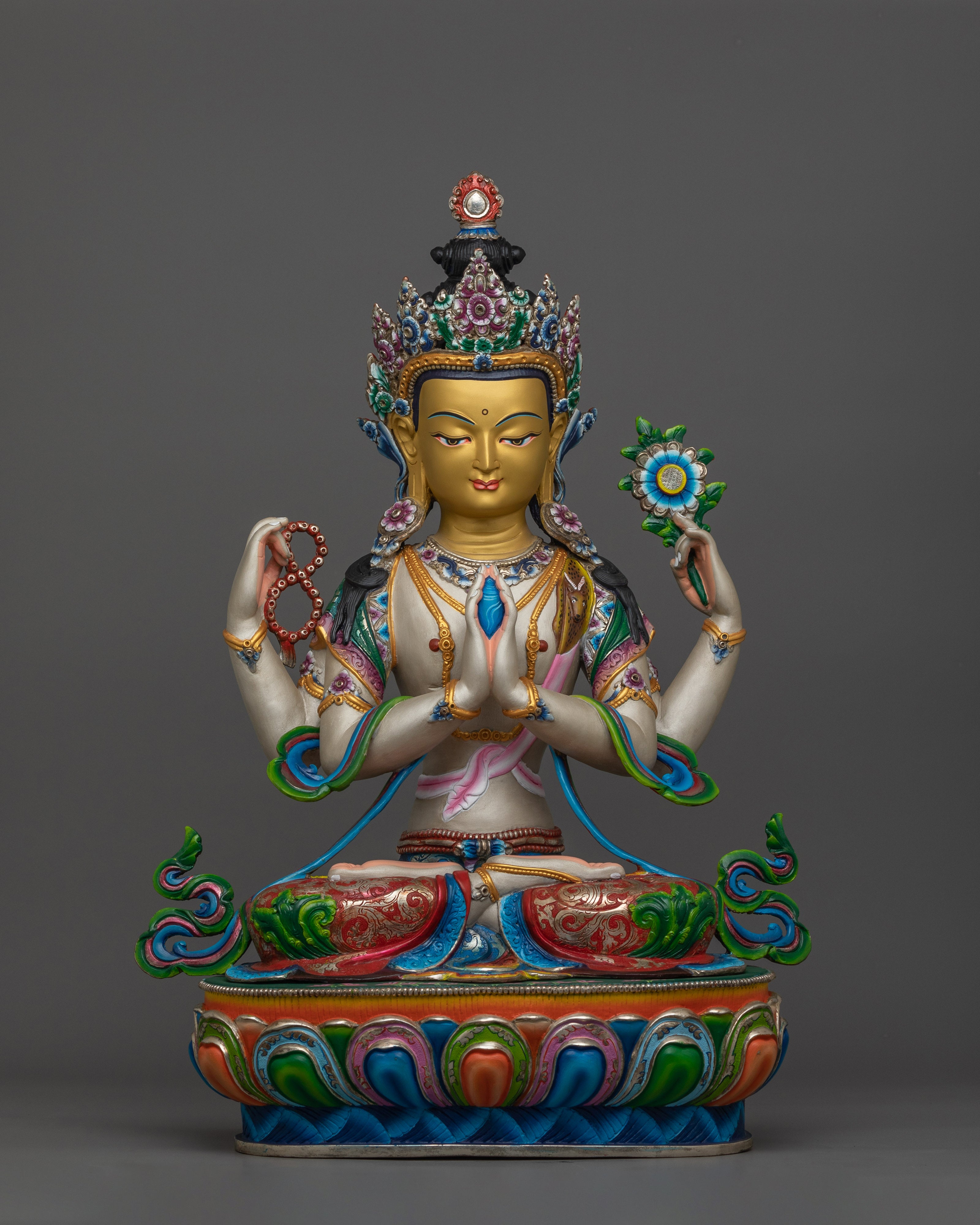 silver-platted-chenrezig-statue