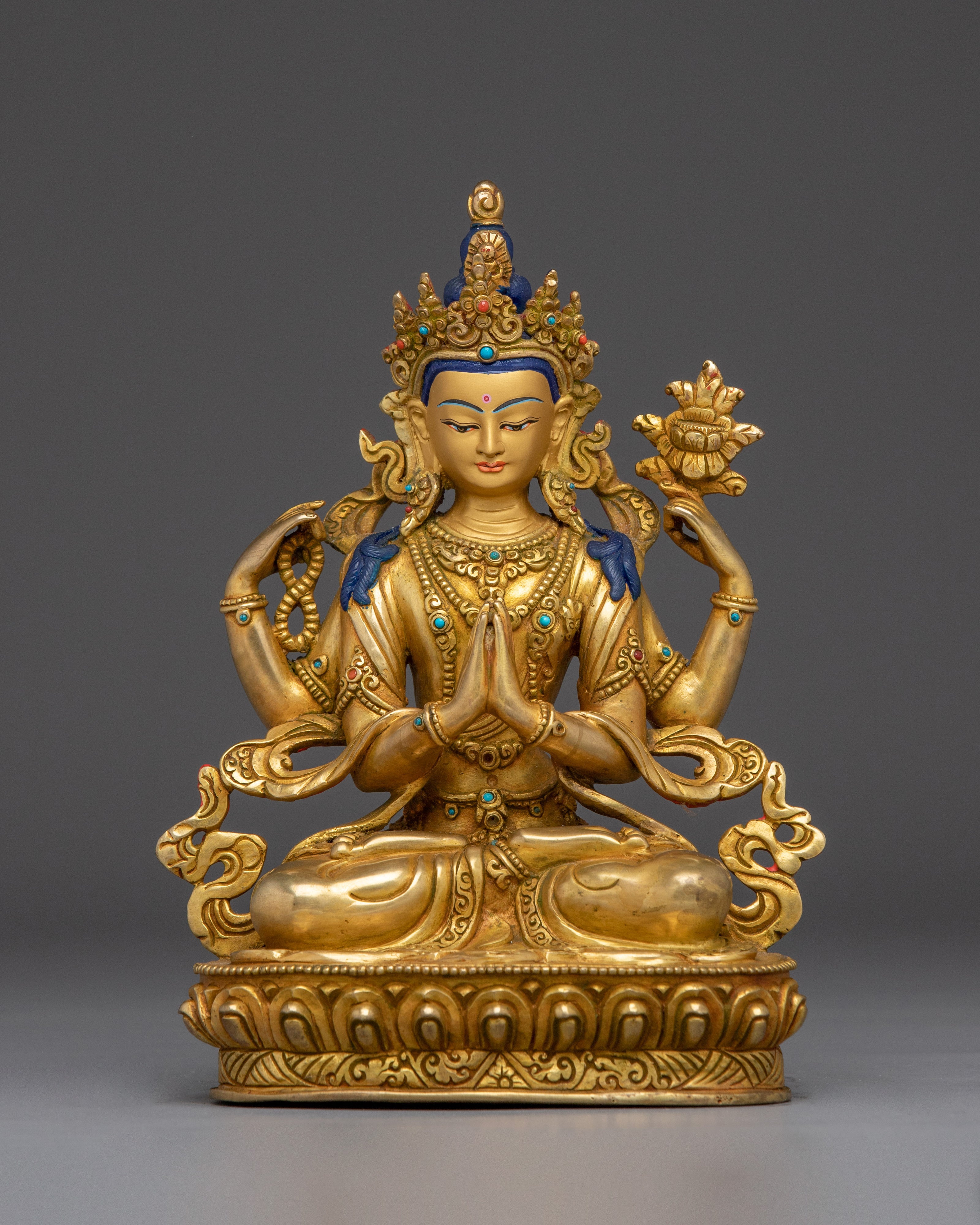 Chenrezig Statue with Gemstones for Compassion