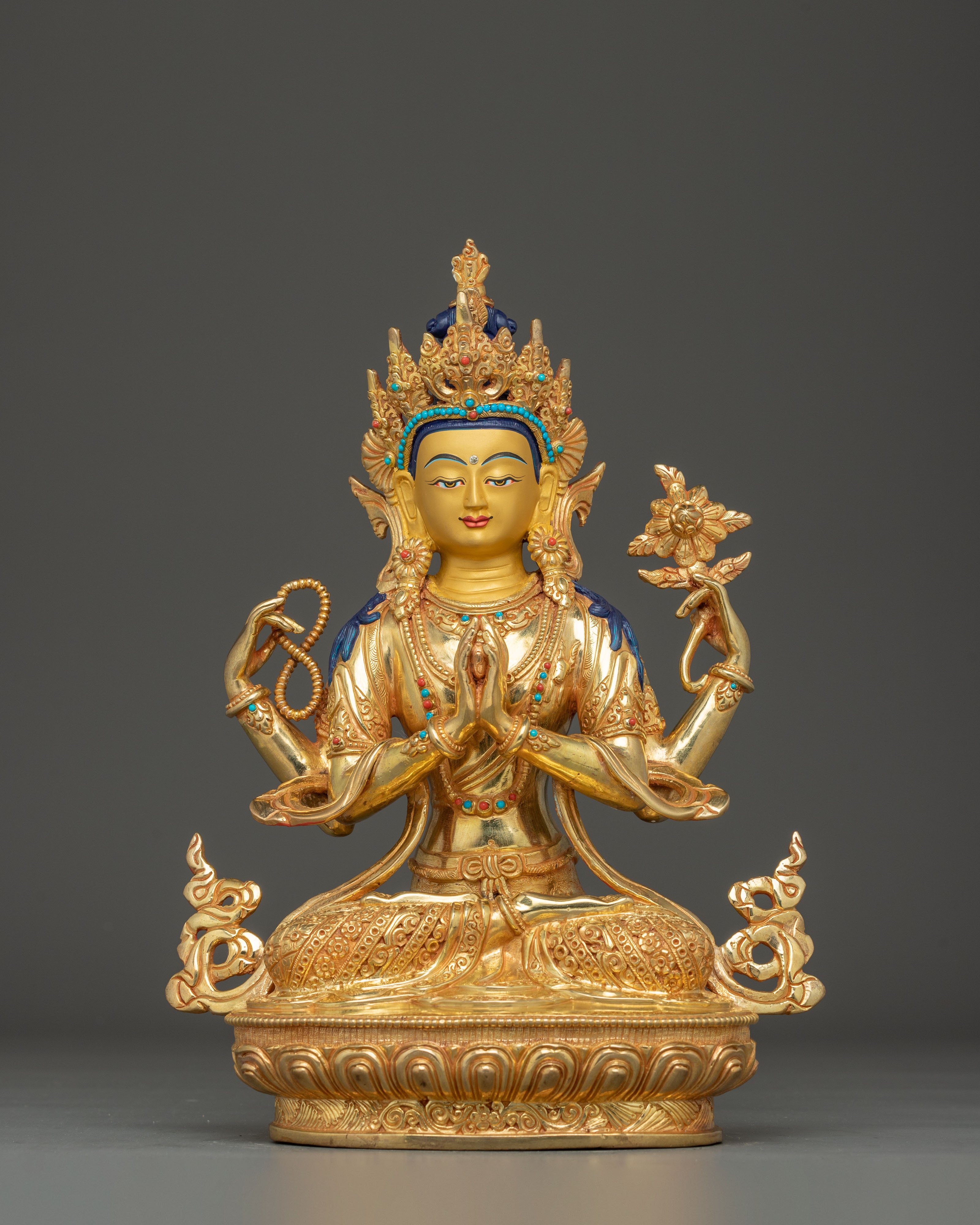 Sacred Chenrezig Statue: Tibetan Icon for Blessings