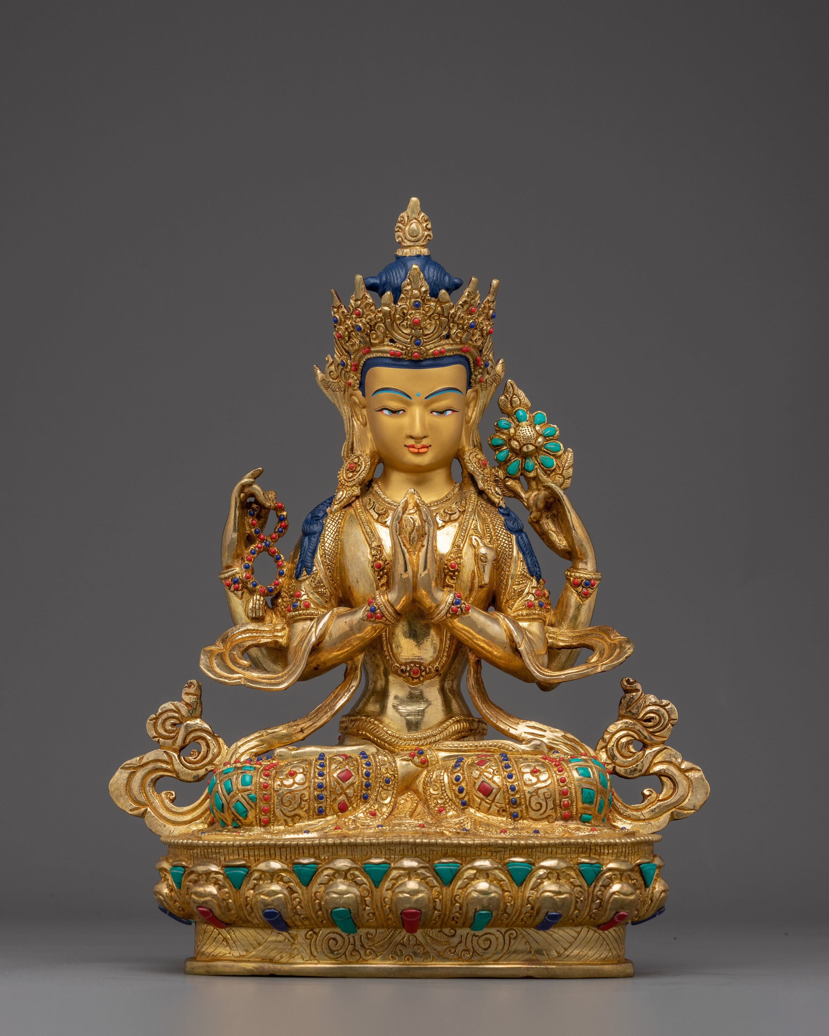 Handmade Chenrezig Copper Artwork