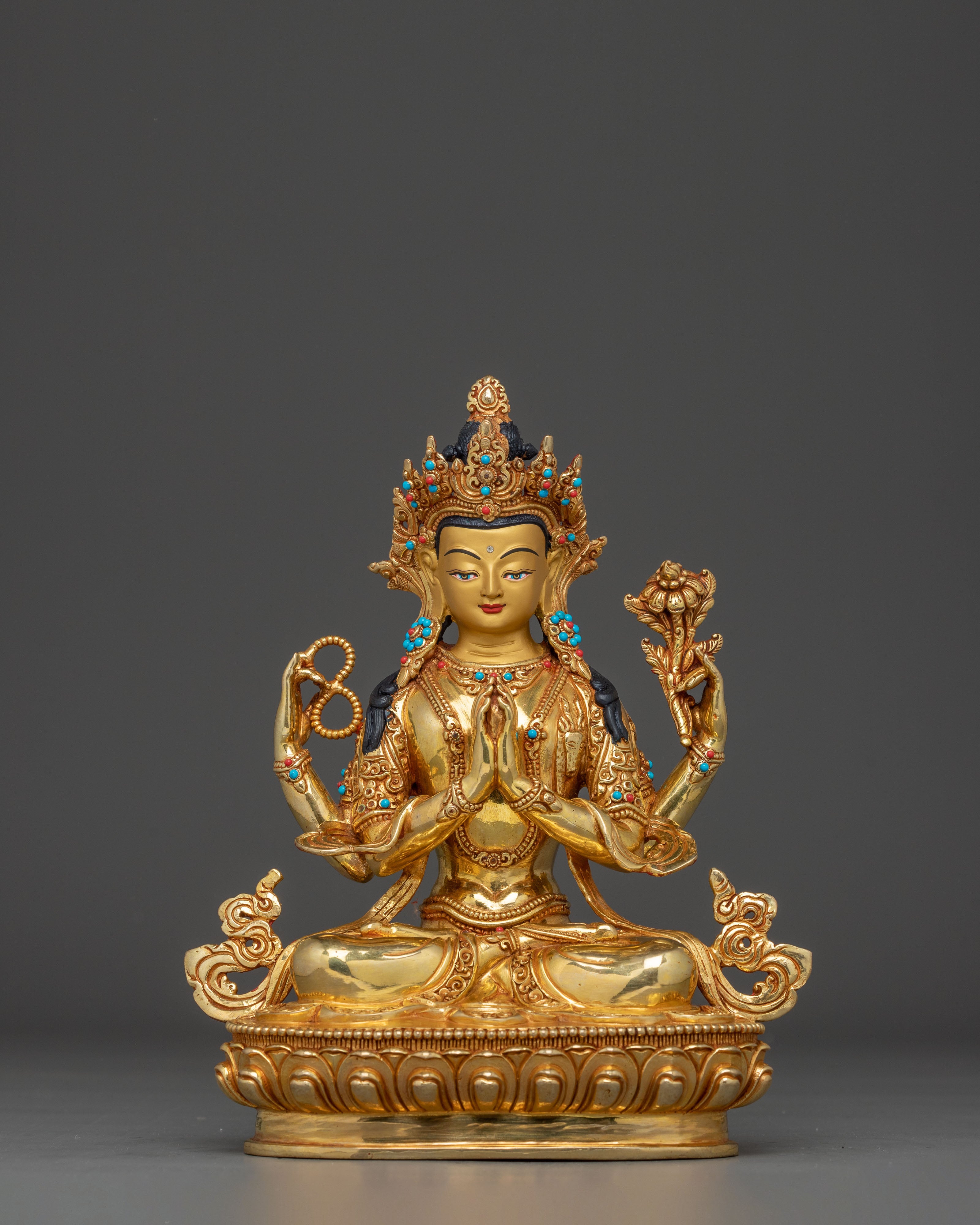 Handcrafted Chenrezig Statue: The Compassionate Bodhisattva