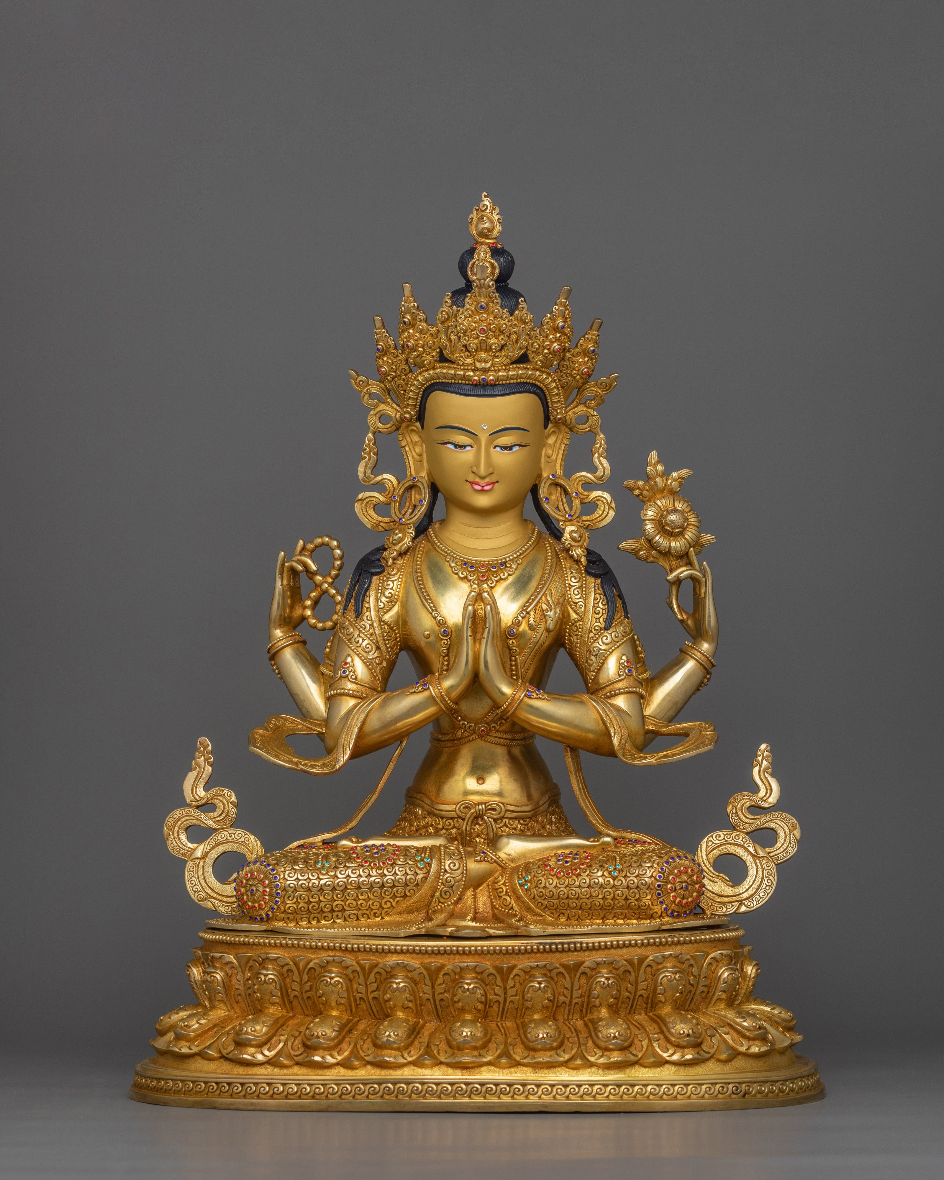 handcrafted-sculpture-of-4-armed-chenrezig