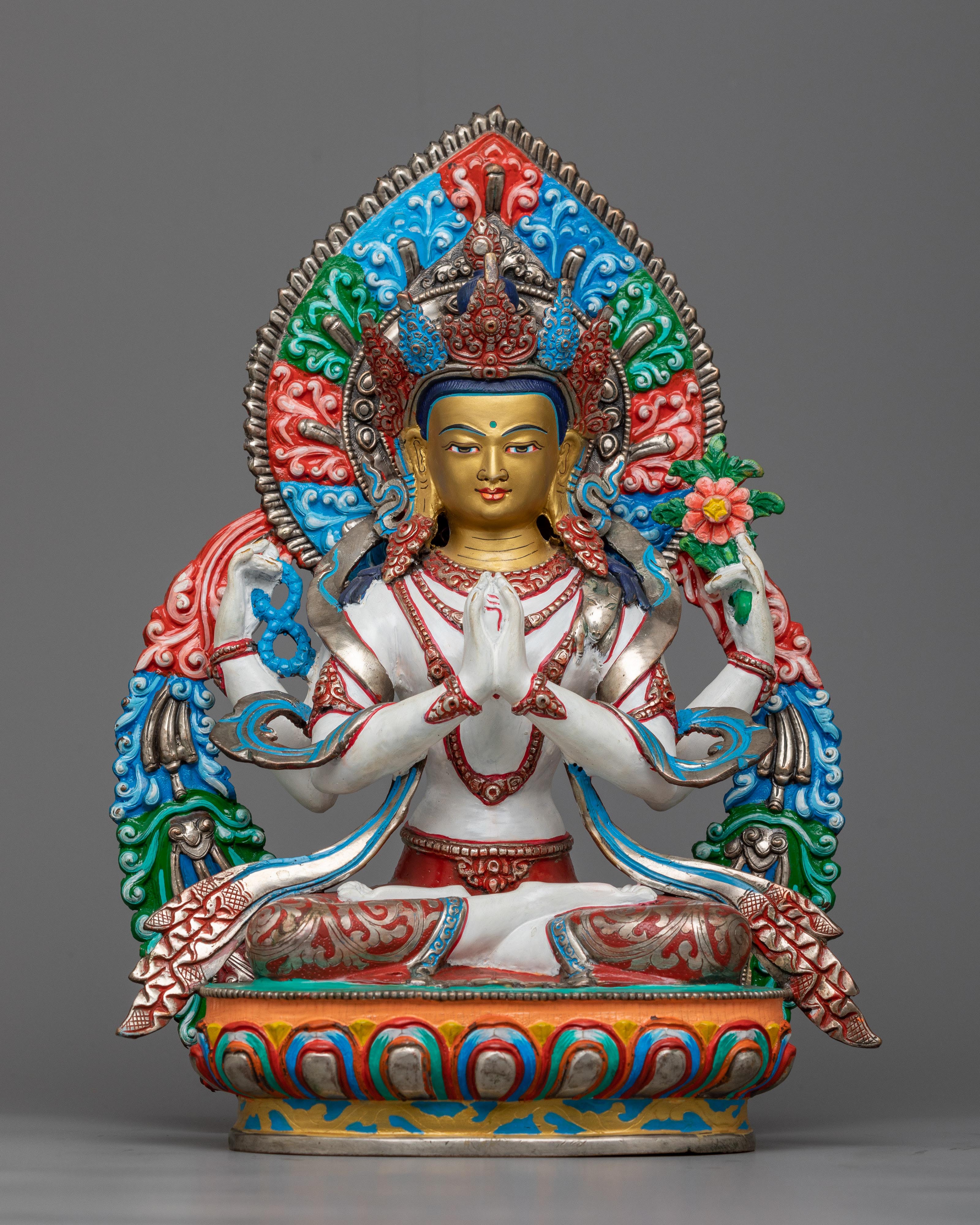 white chenrezig-sculpture