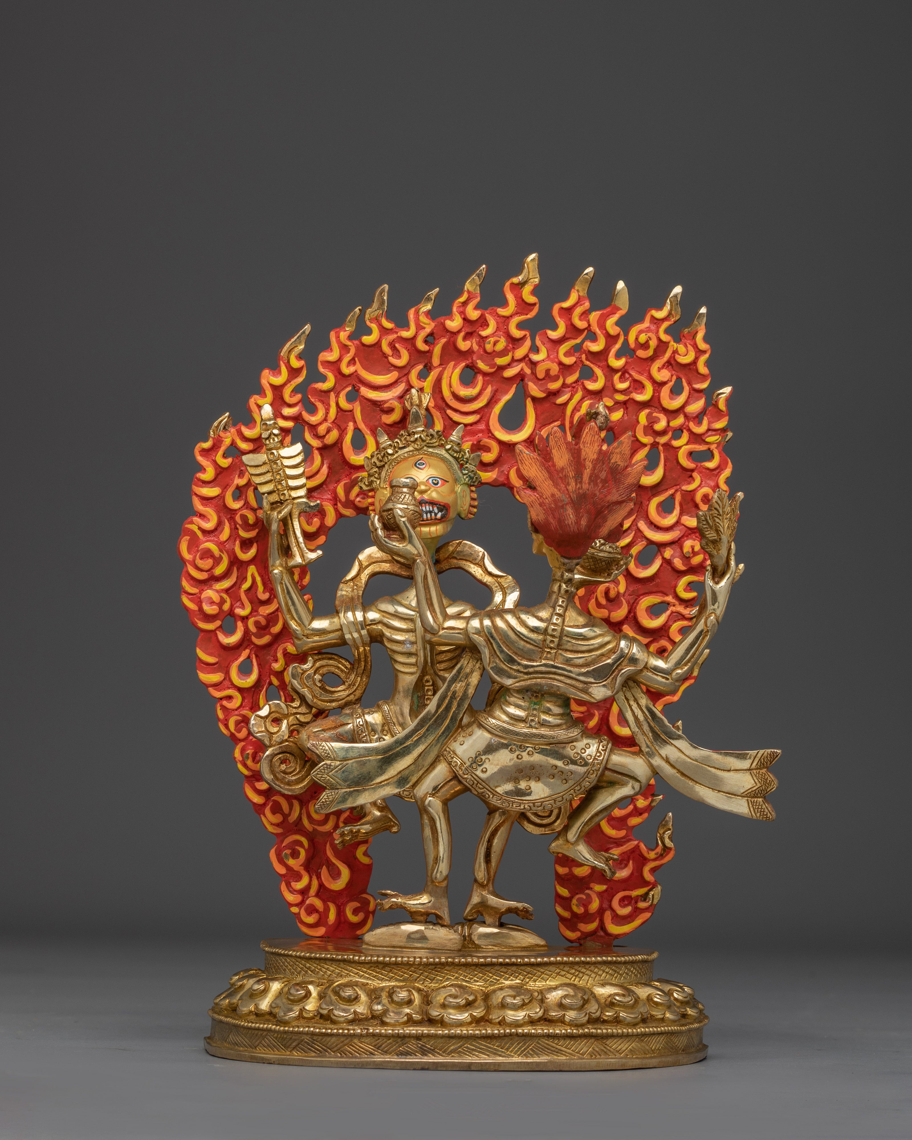 Spiritual Chitipati Gold Gilded Statue