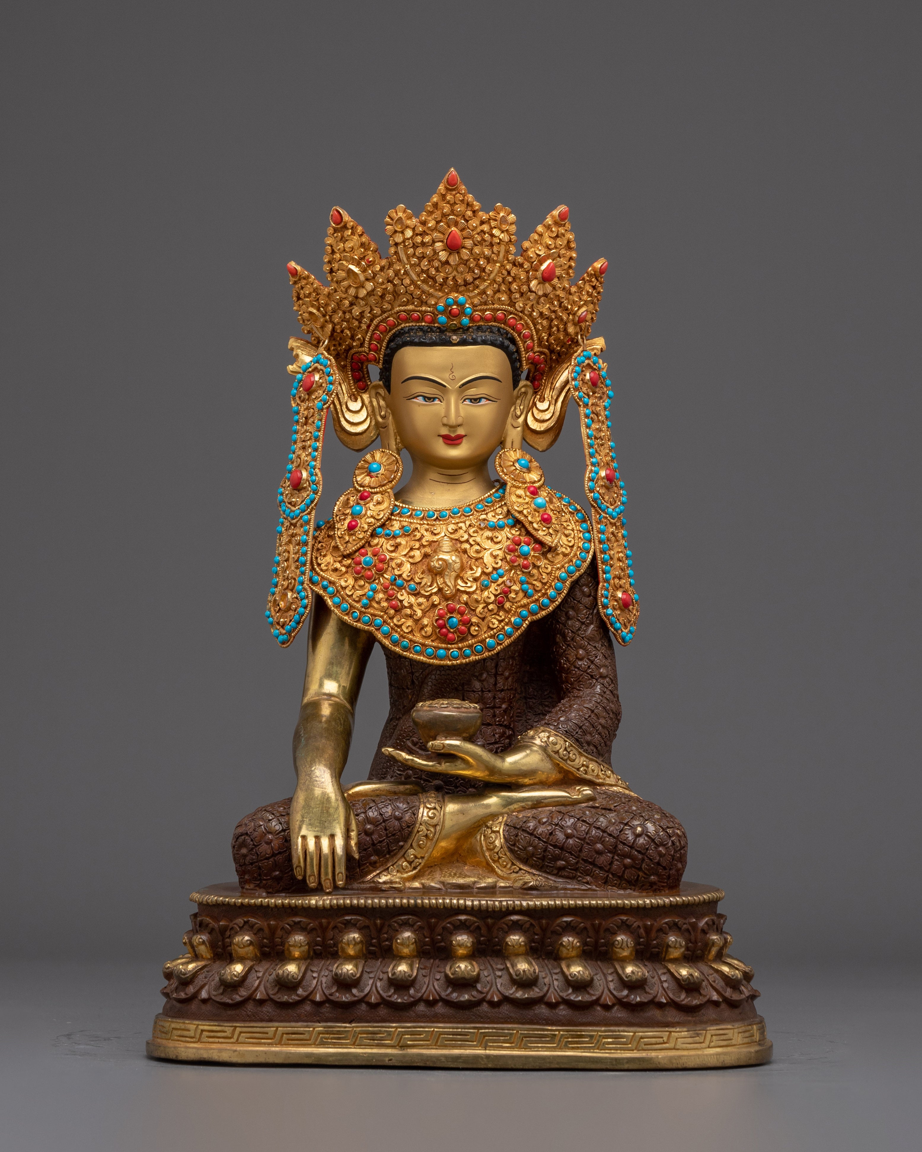 Crowned Shakyamuni Buddha Statue: Founder of Buddhism 
