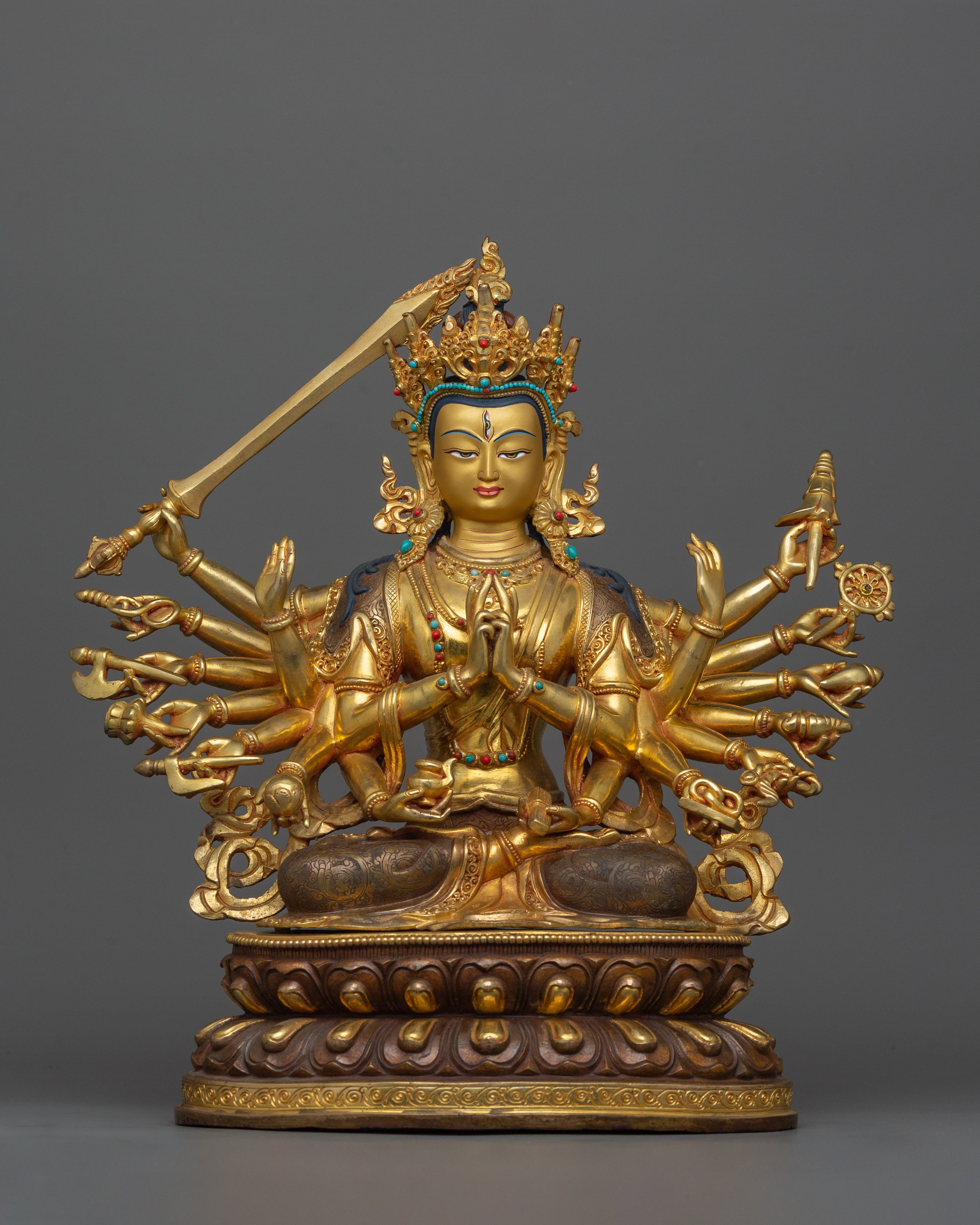 Tranquil Cundi Statue, Female Buddhist Deity | Bodhisattva for Shrine