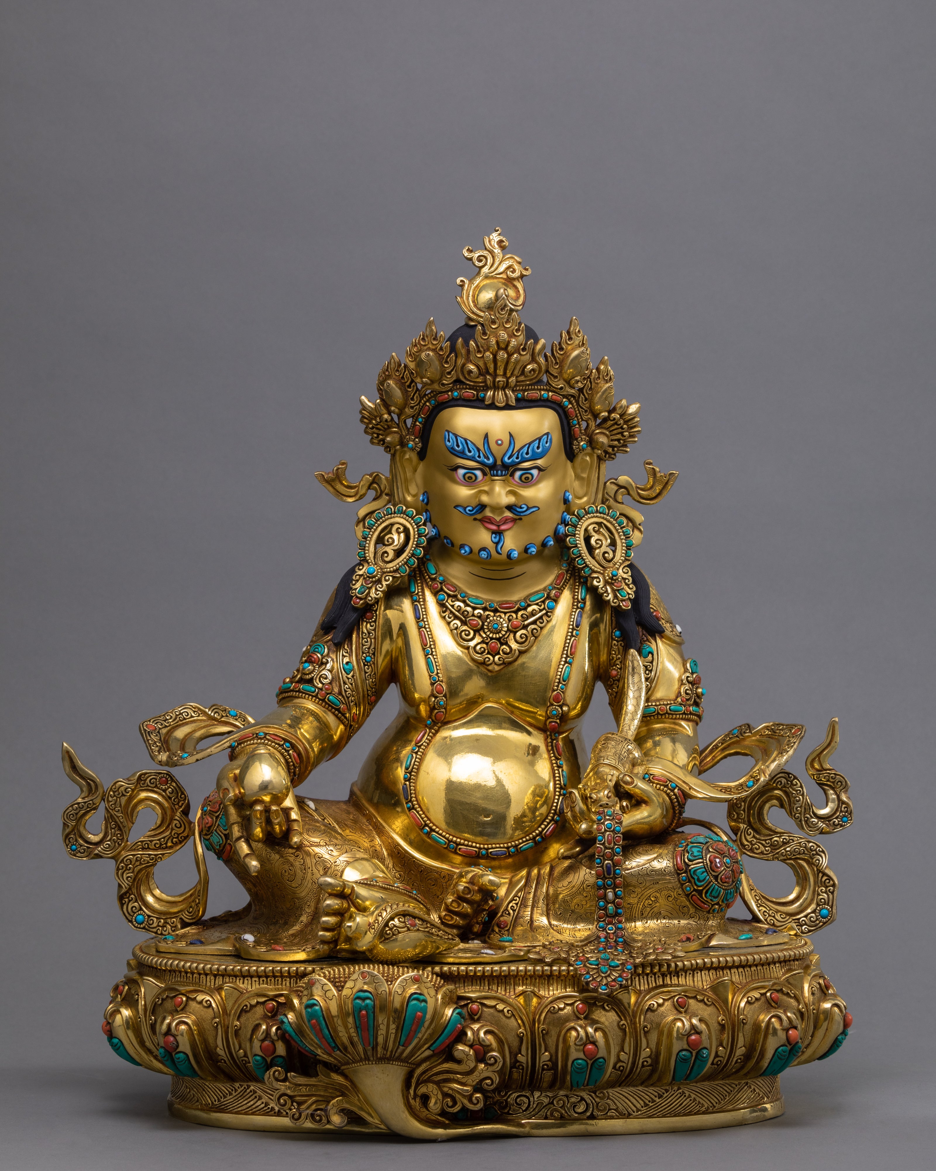 Jambhala Statue | Buddhist Deity Of Wealth | 24K Gold Gilded