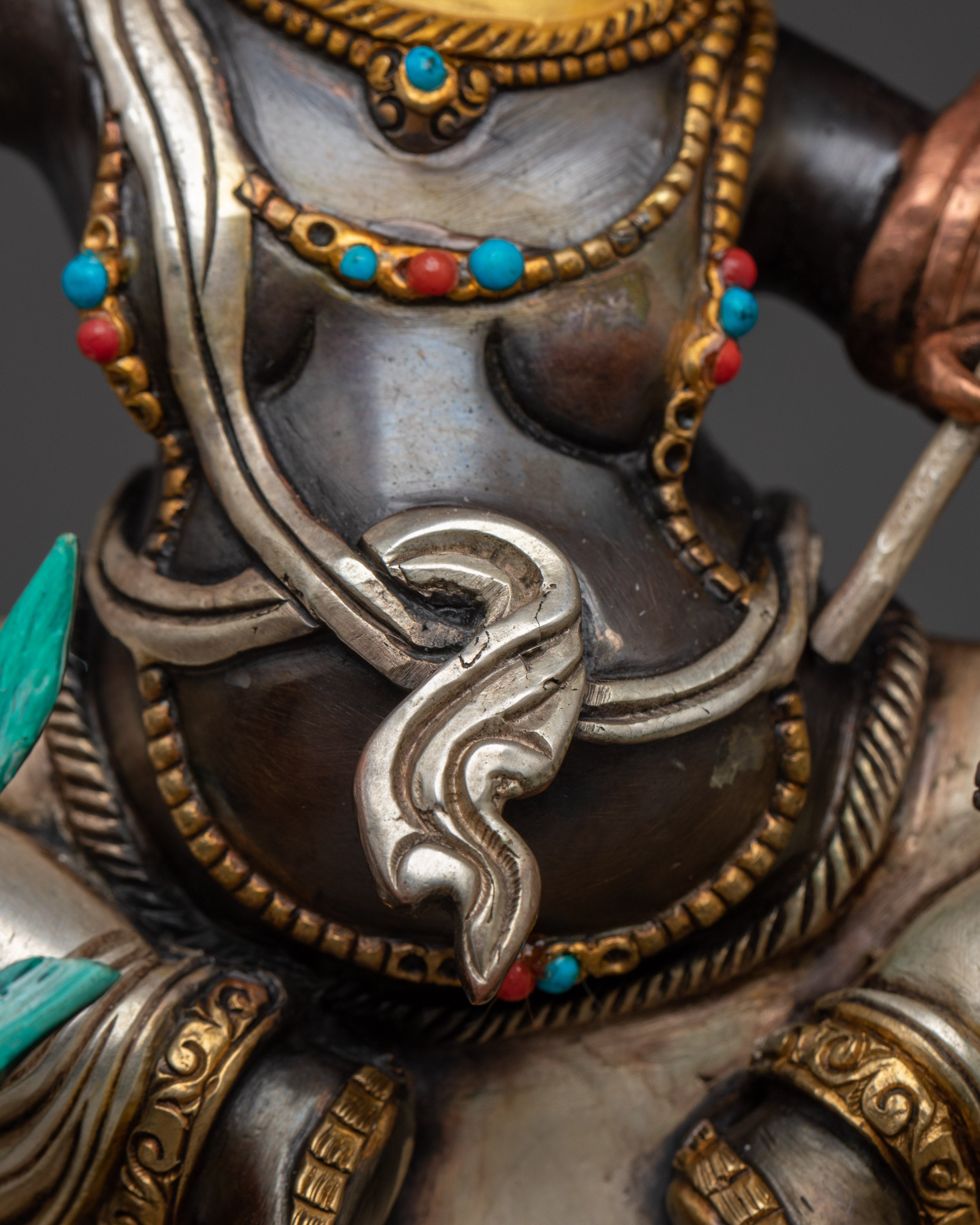 White Dzambhala Statue: Buddhist Wealth Deity