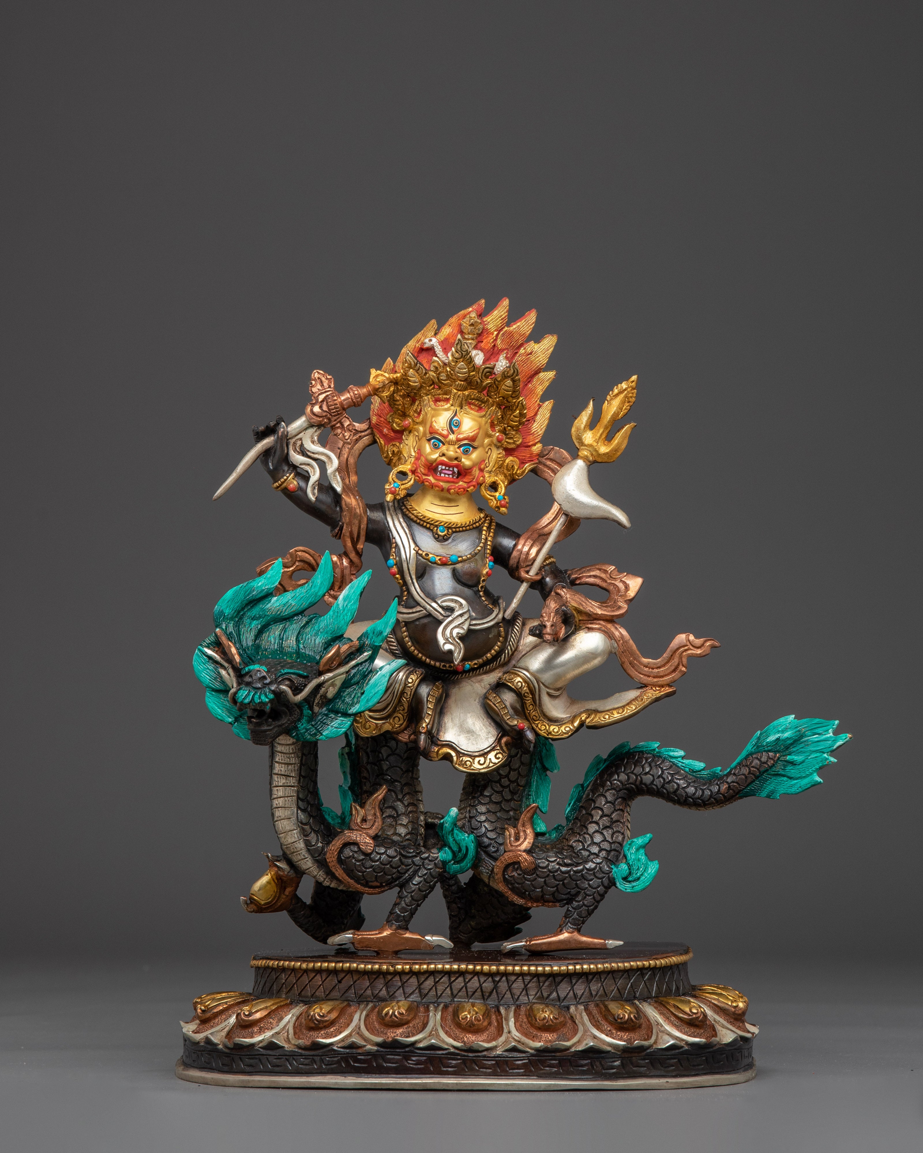 White Dzambhala Statue: Buddhist Wealth Deity