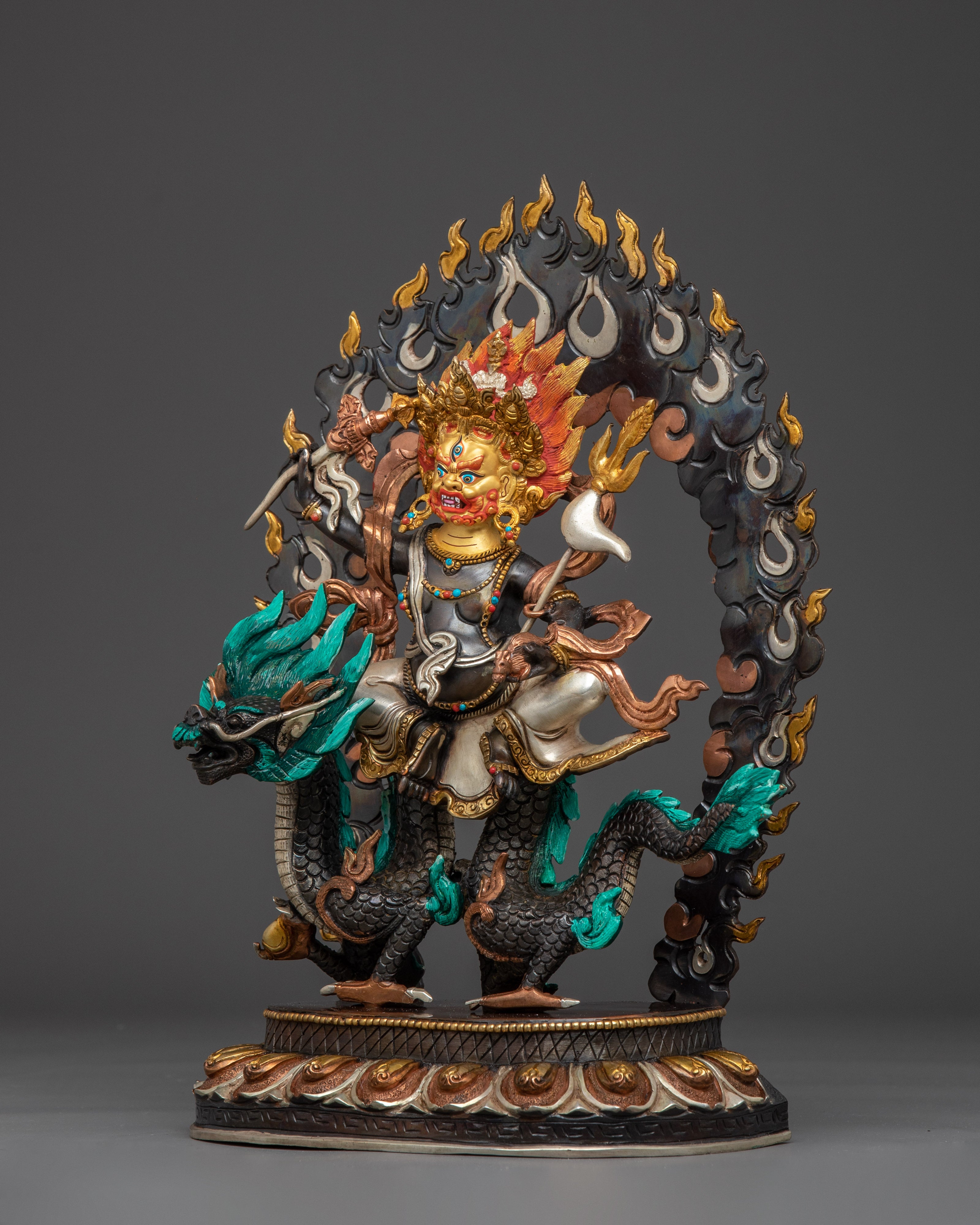 White Dzambhala Statue: Buddhist Wealth Deity