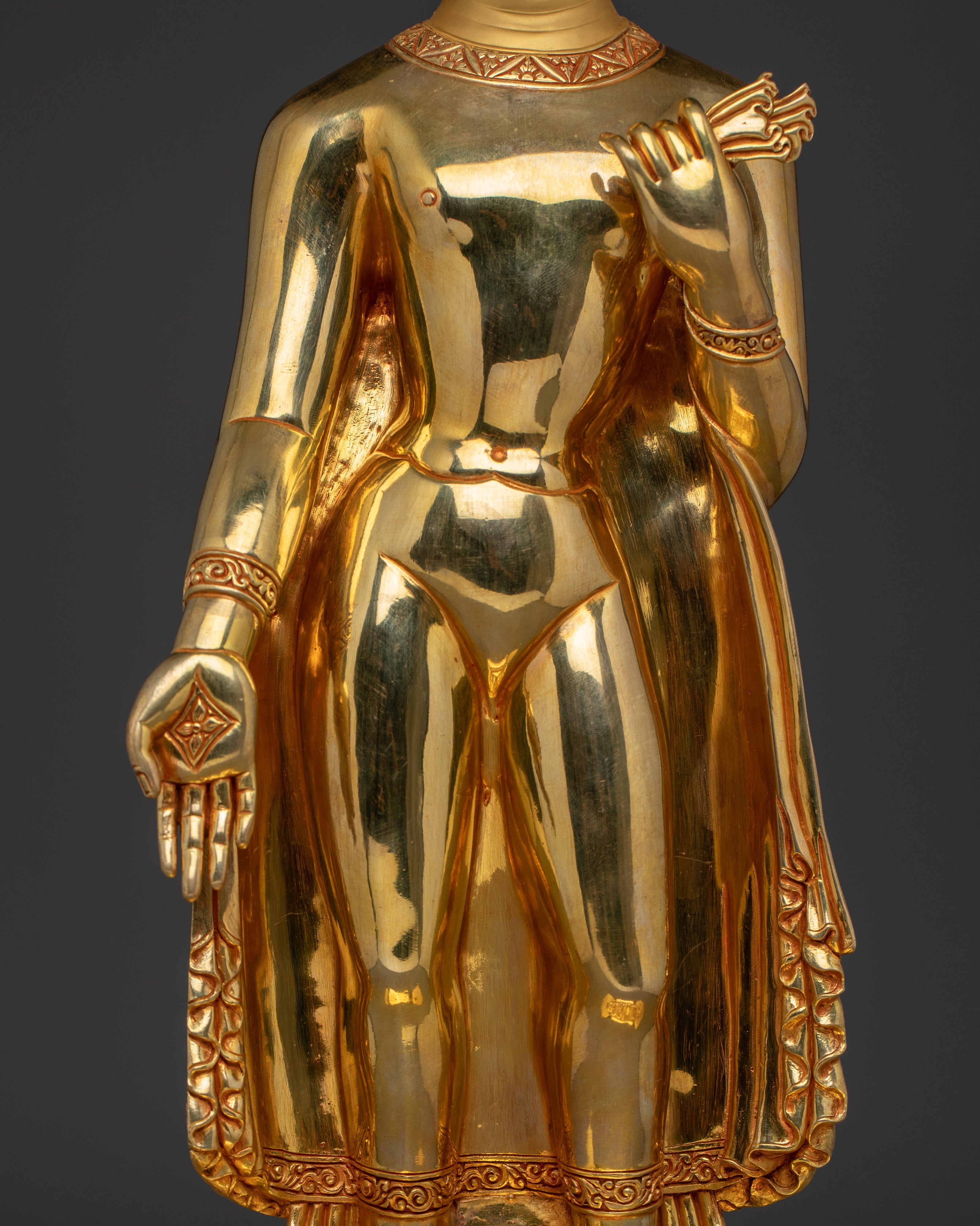 Standing Shakyamuni Buddha Golden Statue | Gautama Buddha - Founder of the Buddhism