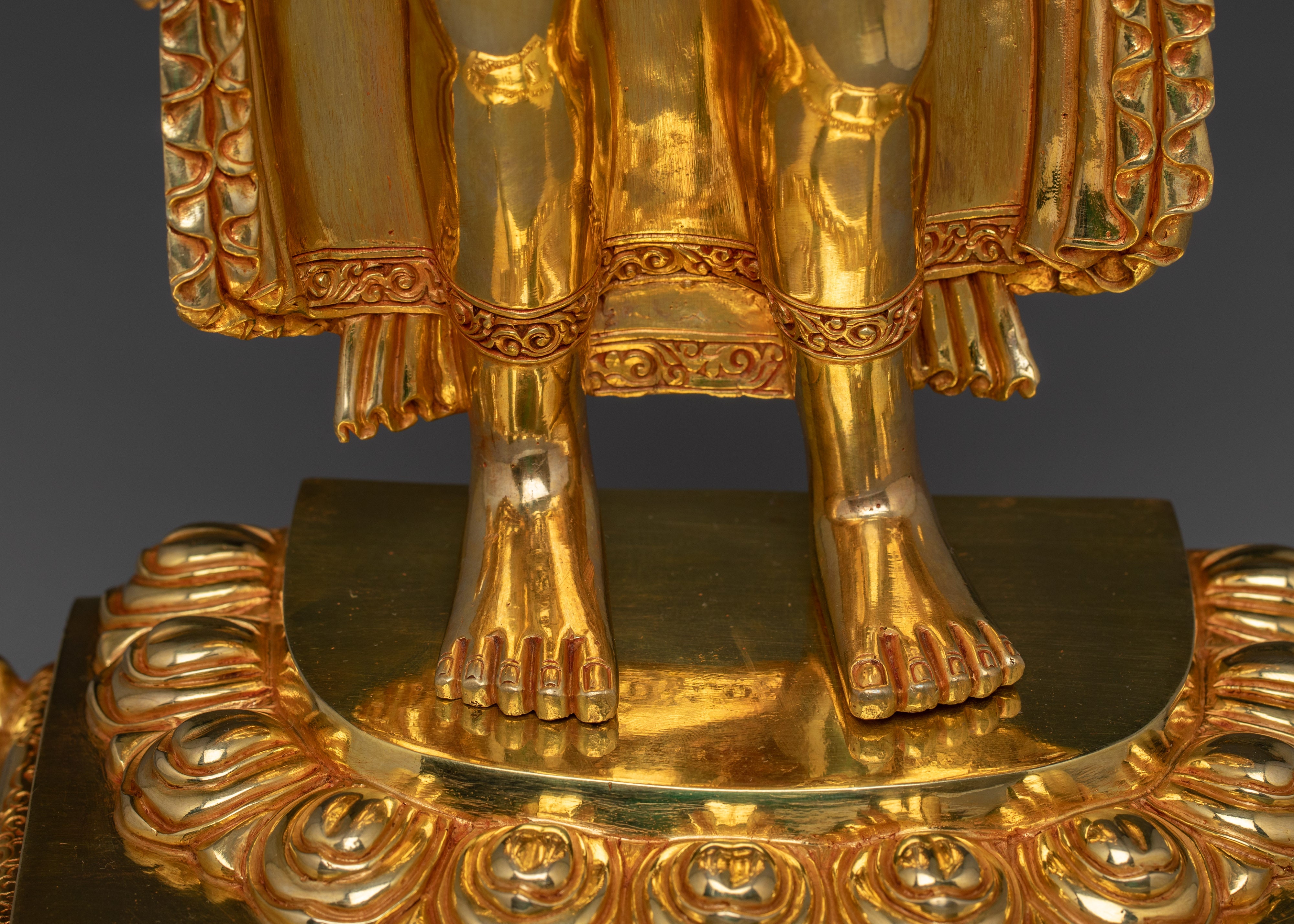 Standing Shakyamuni Buddha Golden Statue | Gautama Buddha - Founder of the Buddhism