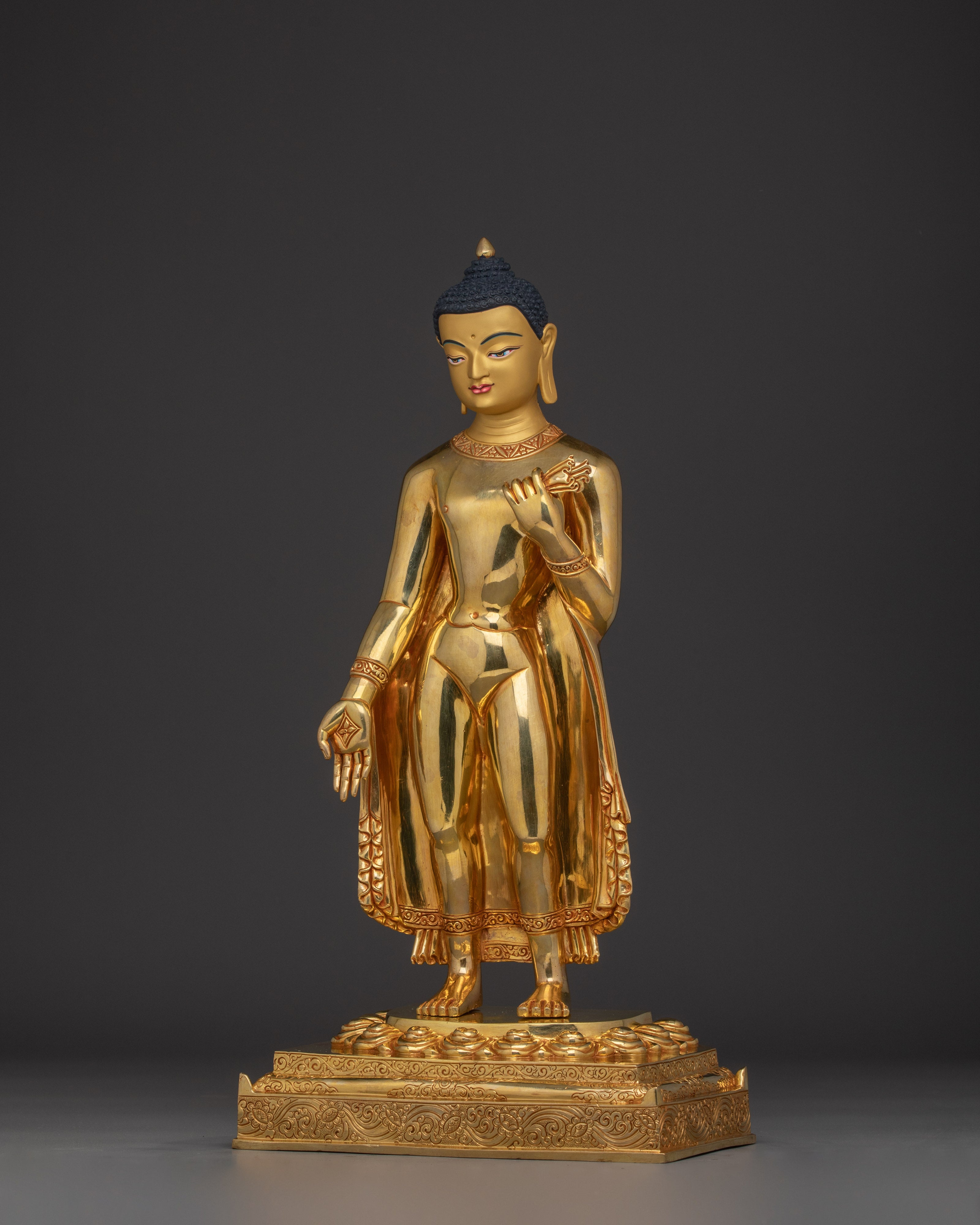 Standing Shakyamuni Buddha Golden Statue | Gautama Buddha - Founder of the Buddhism