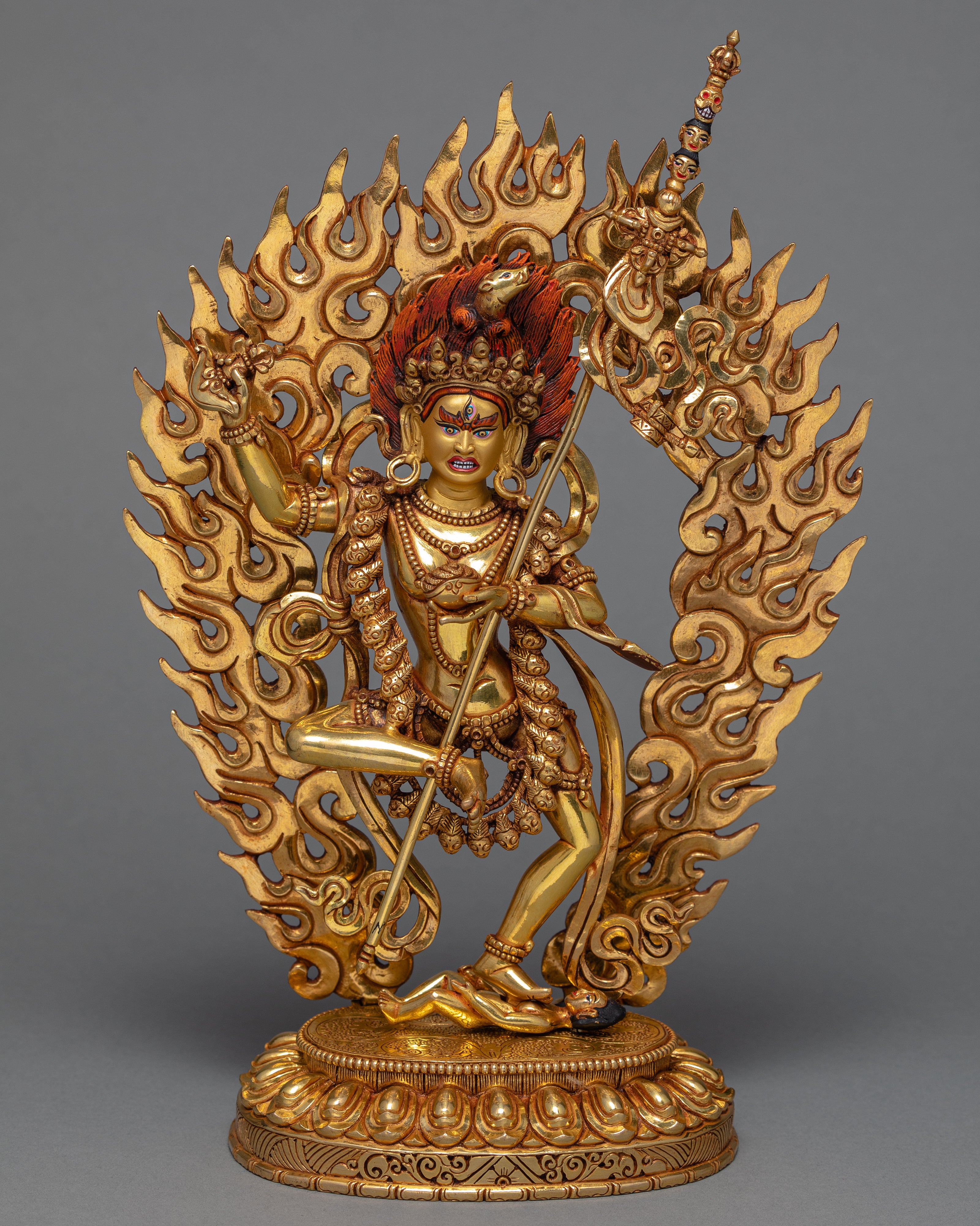 Dorje Phagmo | Vajravarahi | Traditionally Hand Carved Gold Statue