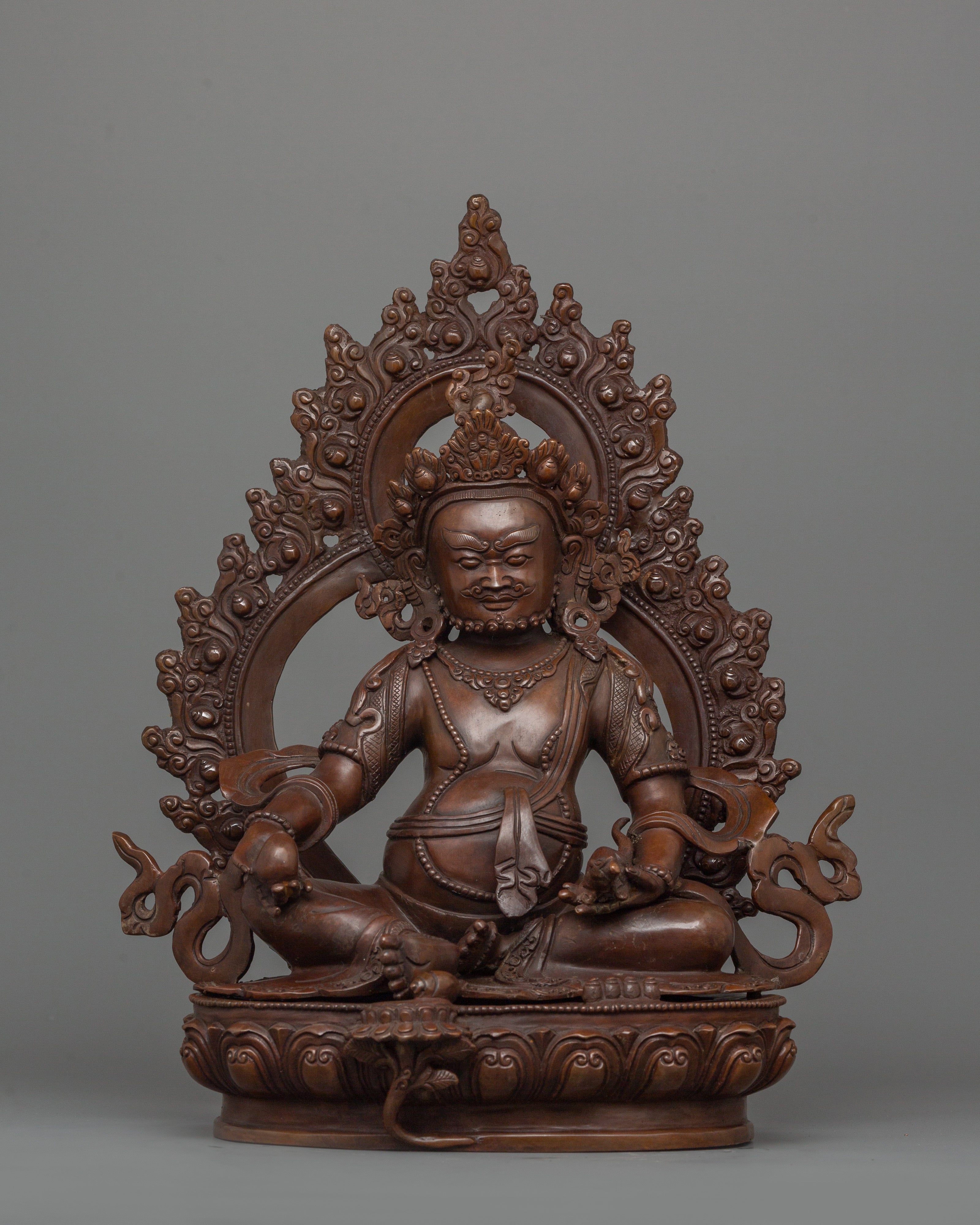 Traditional Tibetan Dzambhala Wealth God Statue | Deity for Abundance and Good Fortune