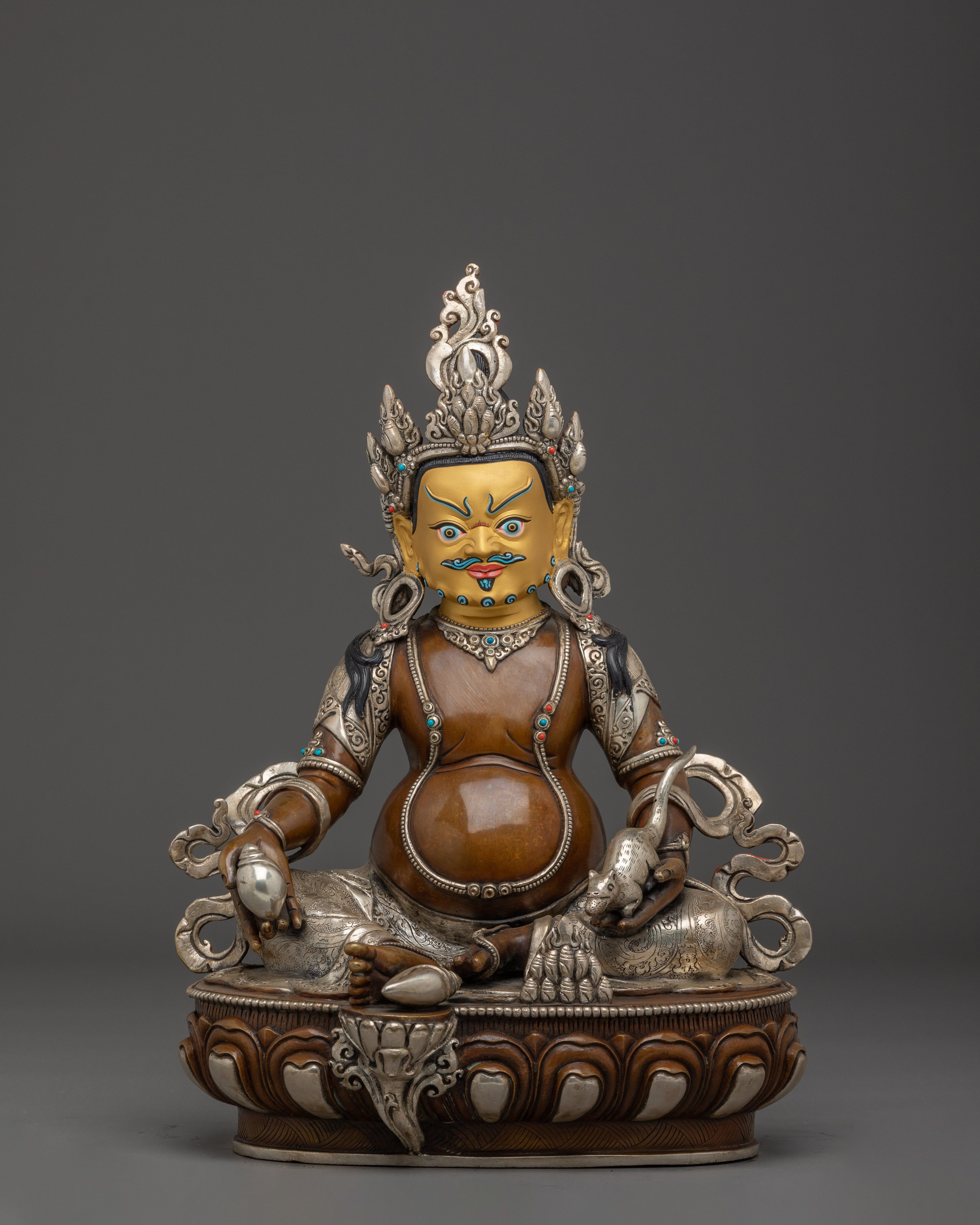 Dzambhala Oxidized Copper Statue