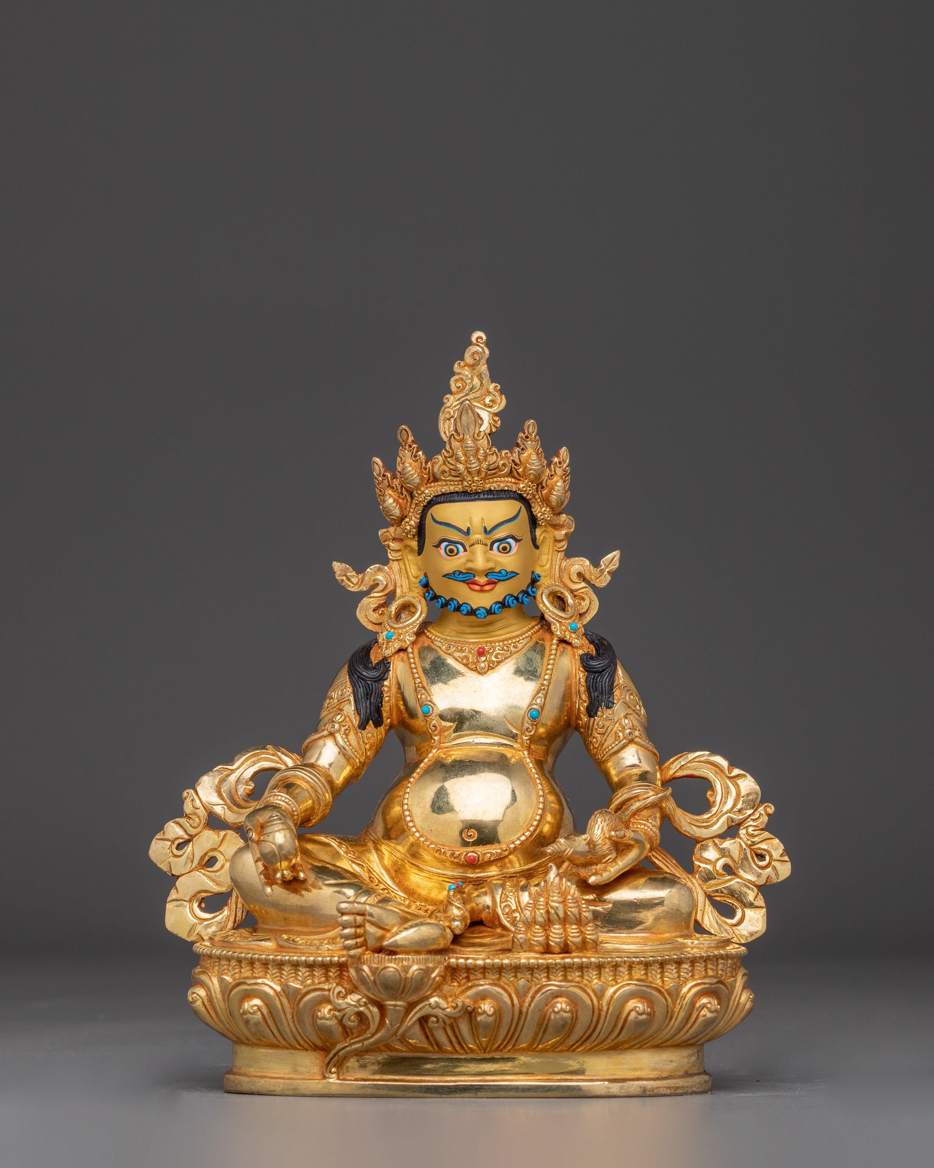 Tibetan Icon Dzambhala Statue: Buddhist Wealth God
