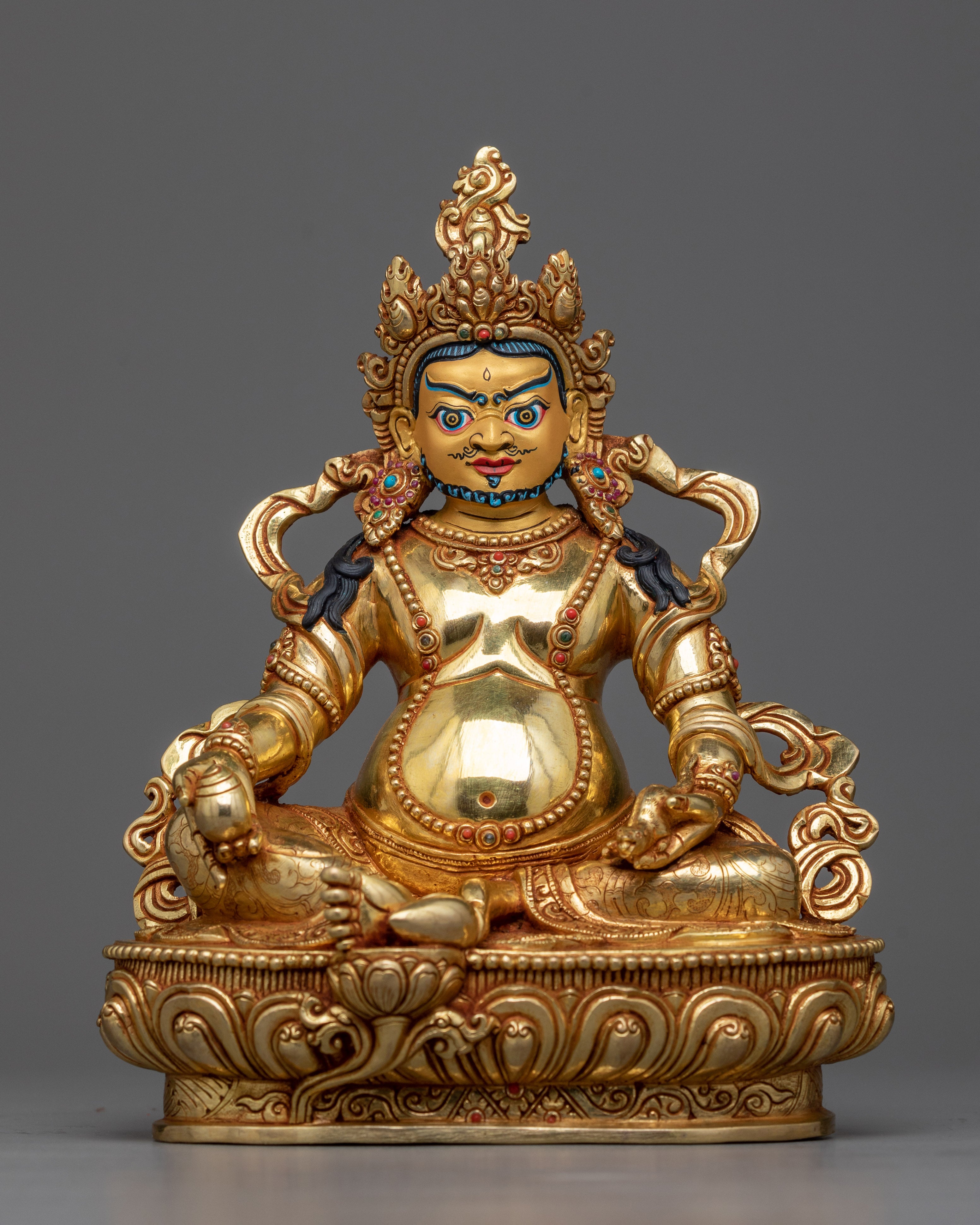 yellow dzambhala practice sculpture