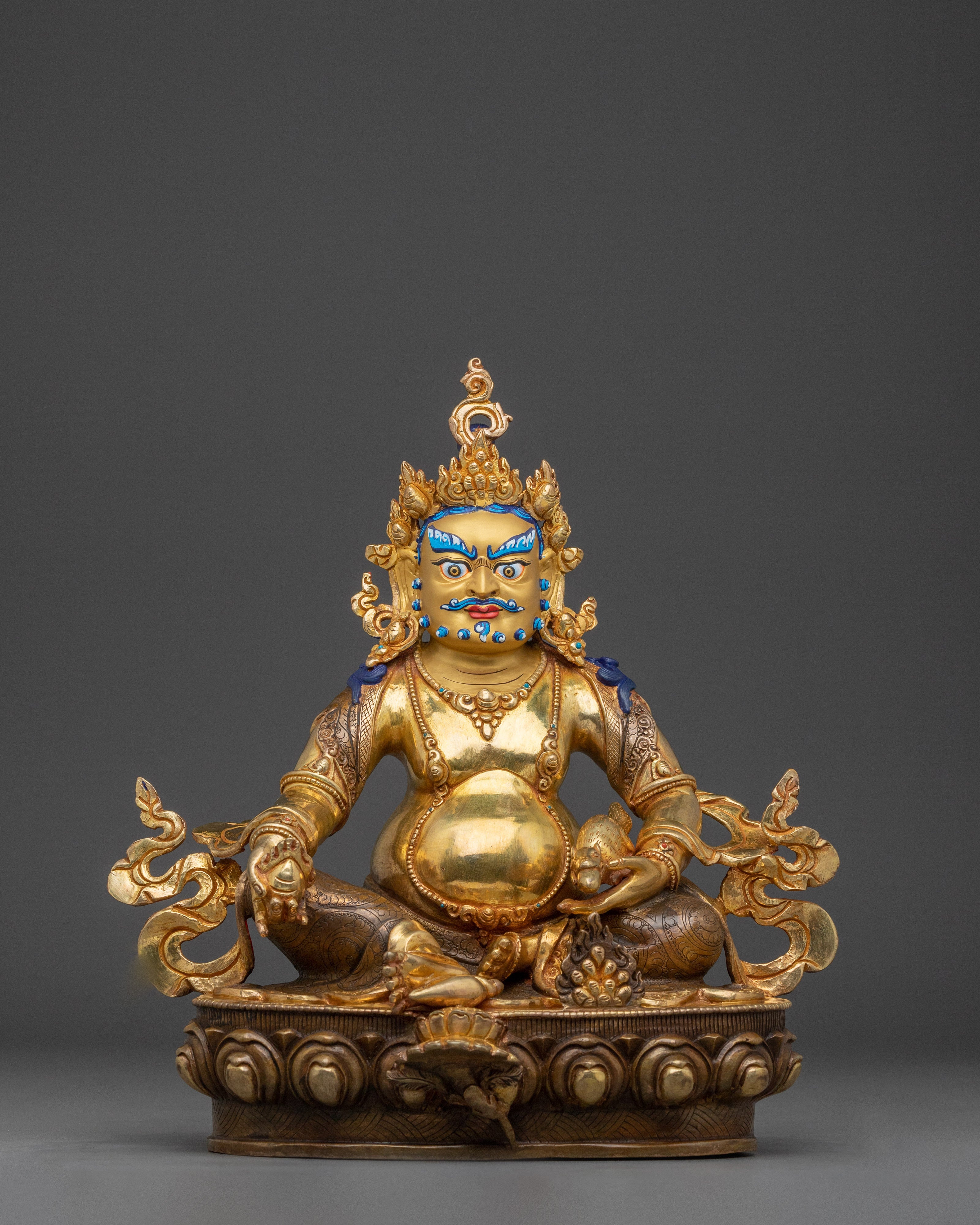 Spiritual Wealth Guardian Dzambhala Statue | Handcrafted Nepalese Art