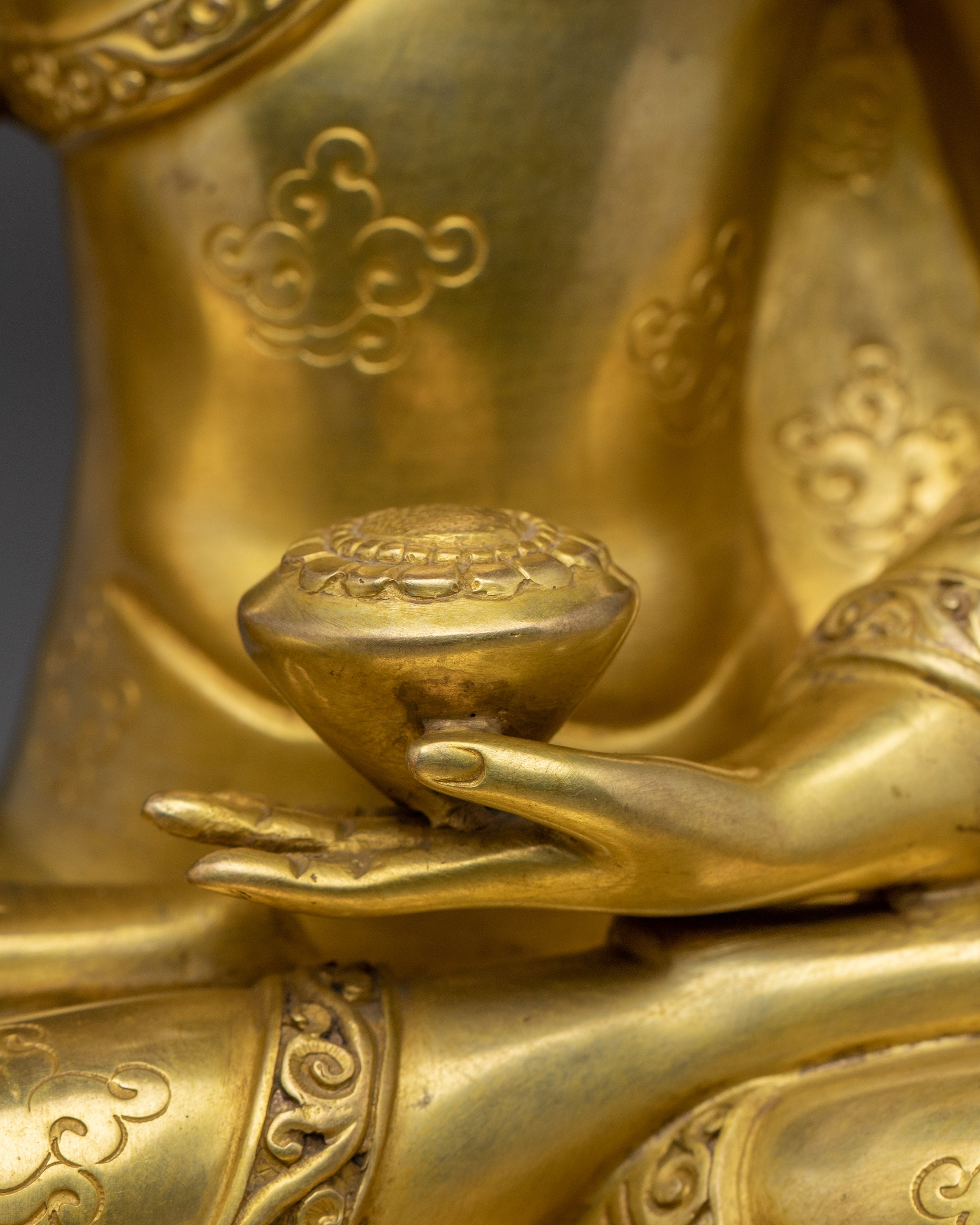 Golden Shakyamuni Buddha - The Enlightened One | Traditionally 24K Gold Gilded Statue