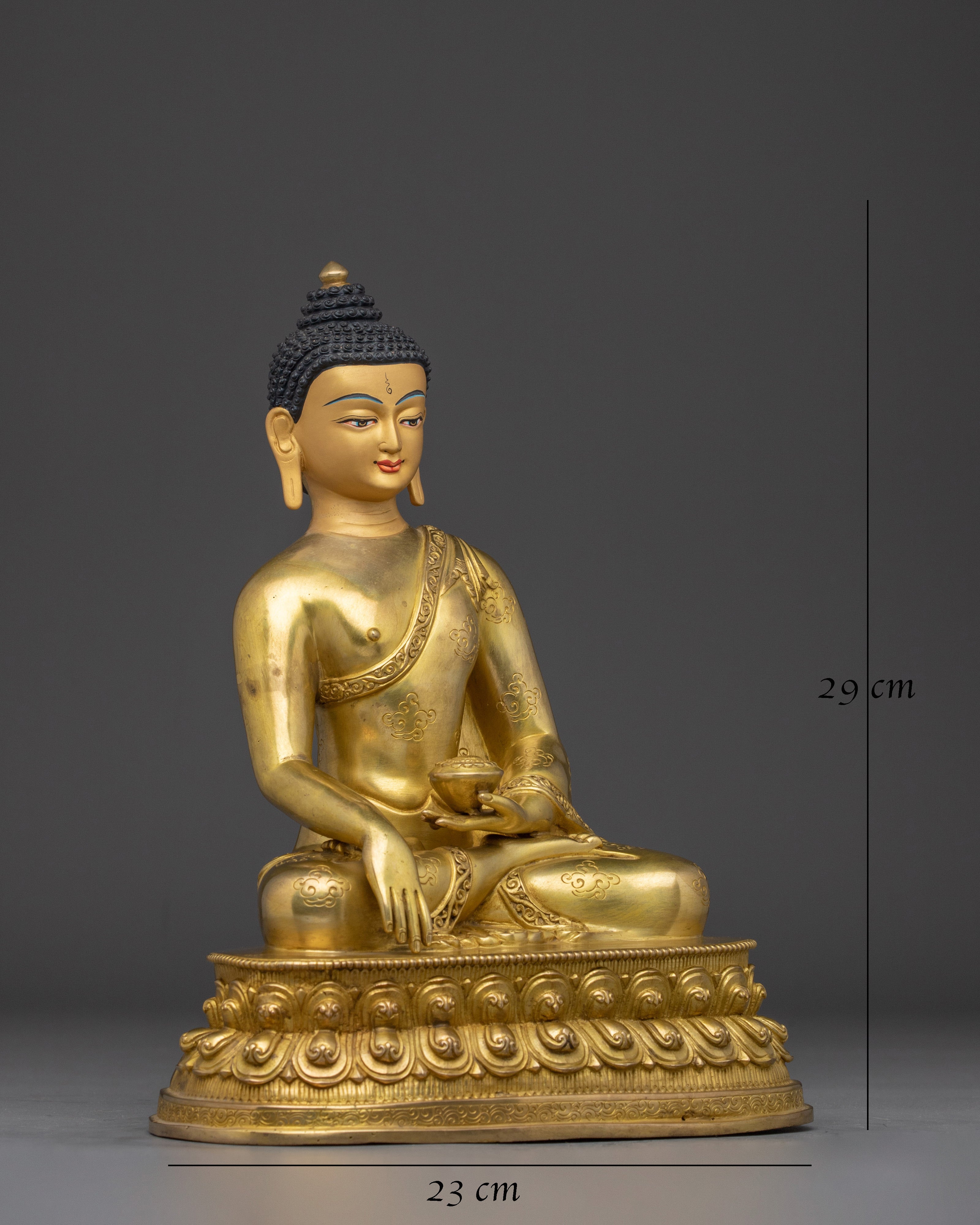 Golden Shakyamuni Buddha - The Enlightened One | Traditionally 24K Gold Gilded Statue