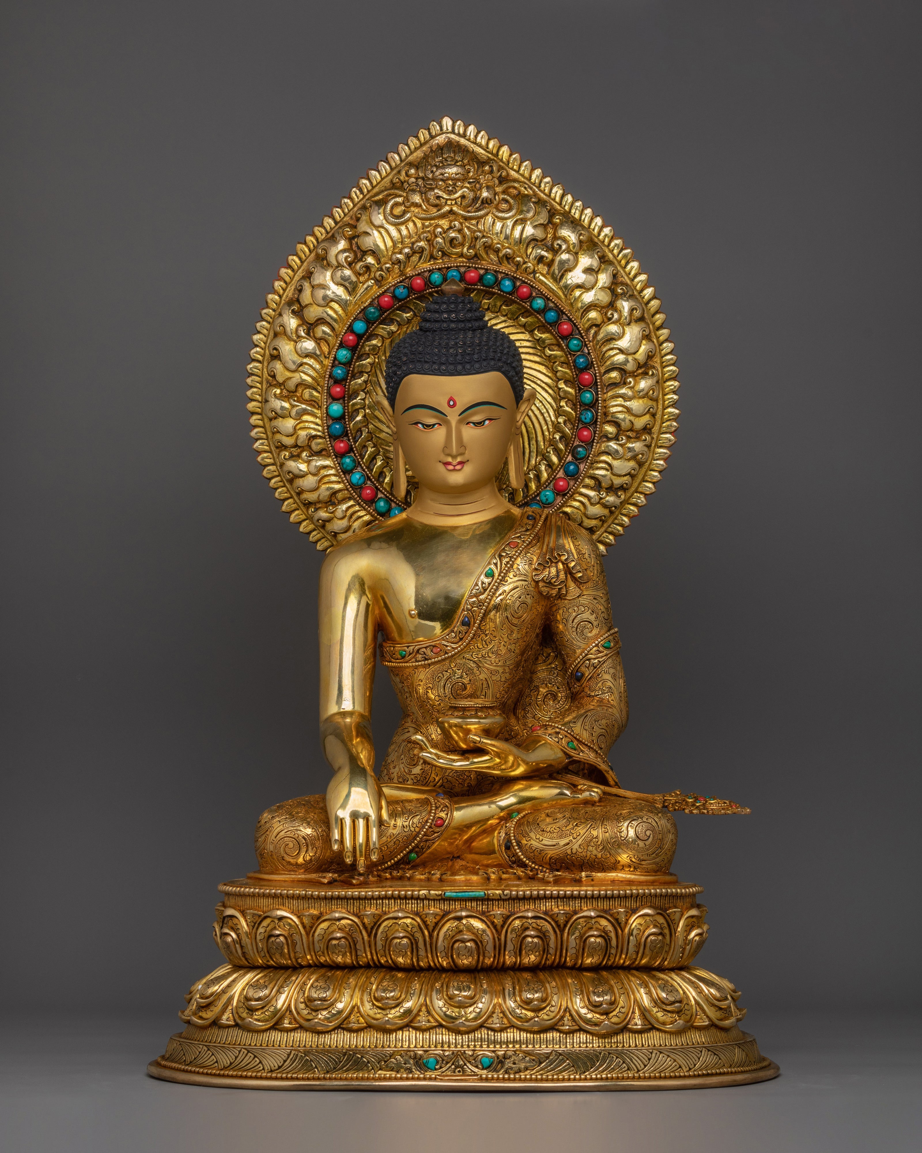 Handmade Statue of Shakyamuni Buddha with Disciple | The Enlightened One