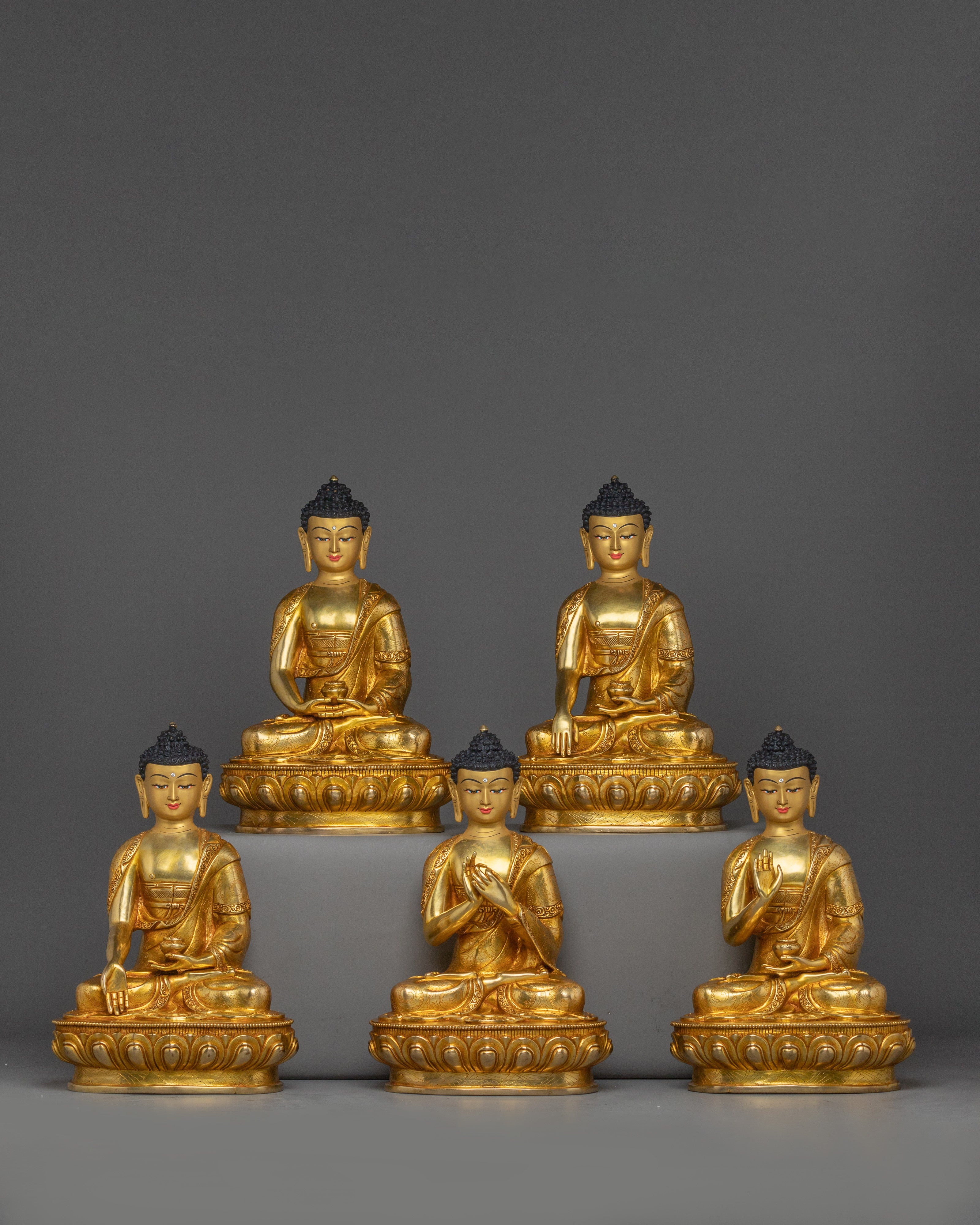 five-dhyani-buddha-staue-set