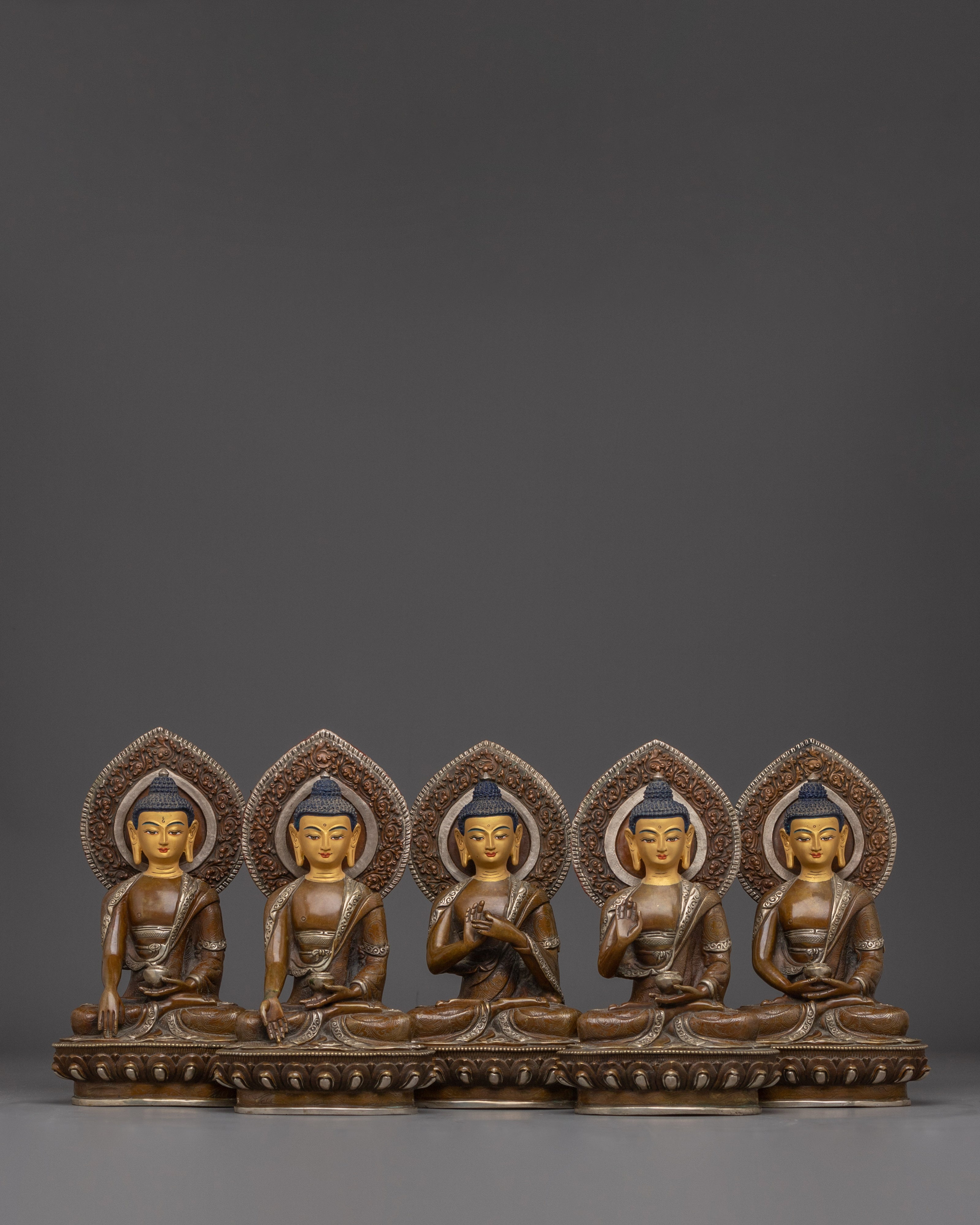 oxidized-five-buddha-statue-set