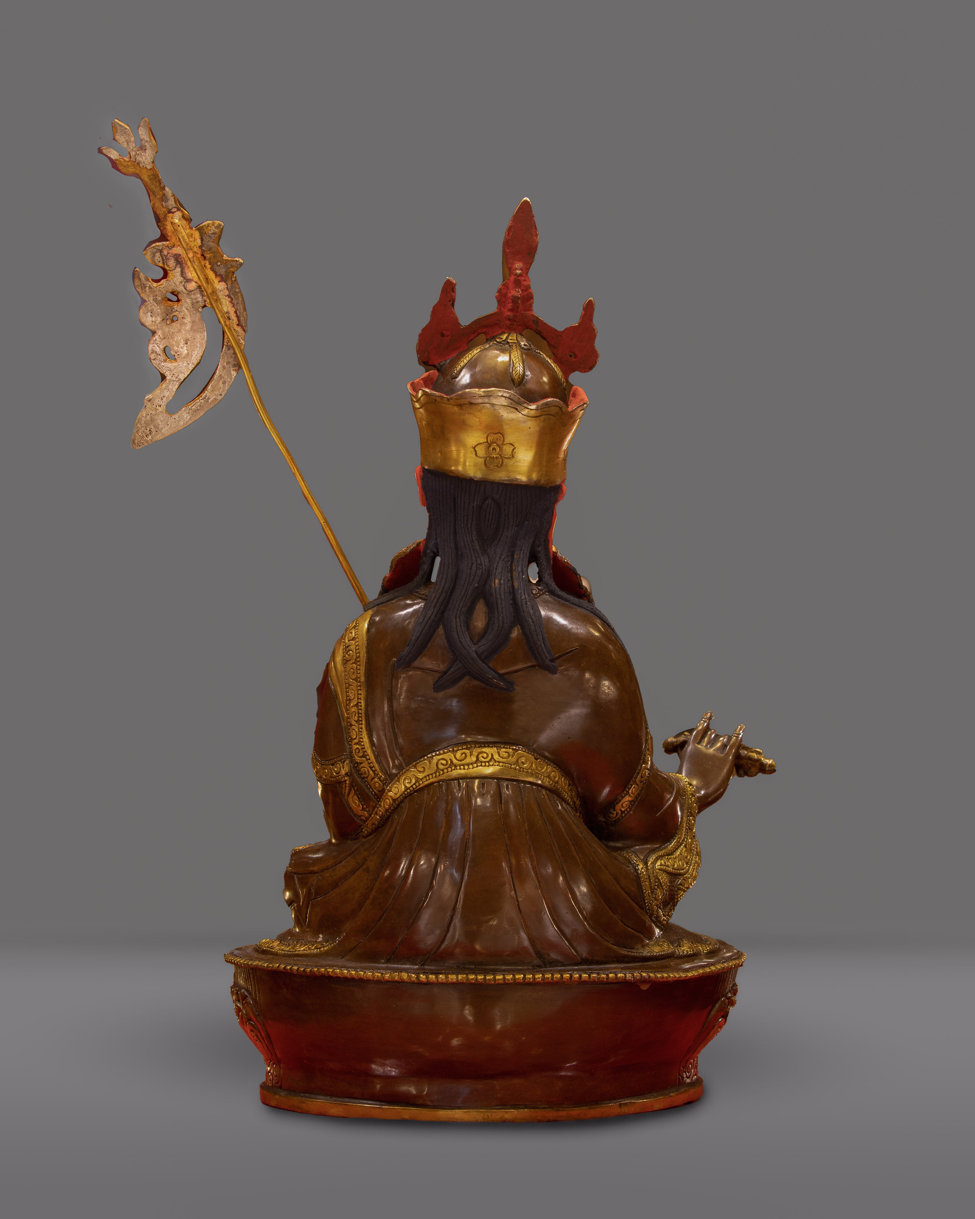 Spiritual Guru Rinpoche Statue | 24K Gold Gilded Master of Tantric Buddhism