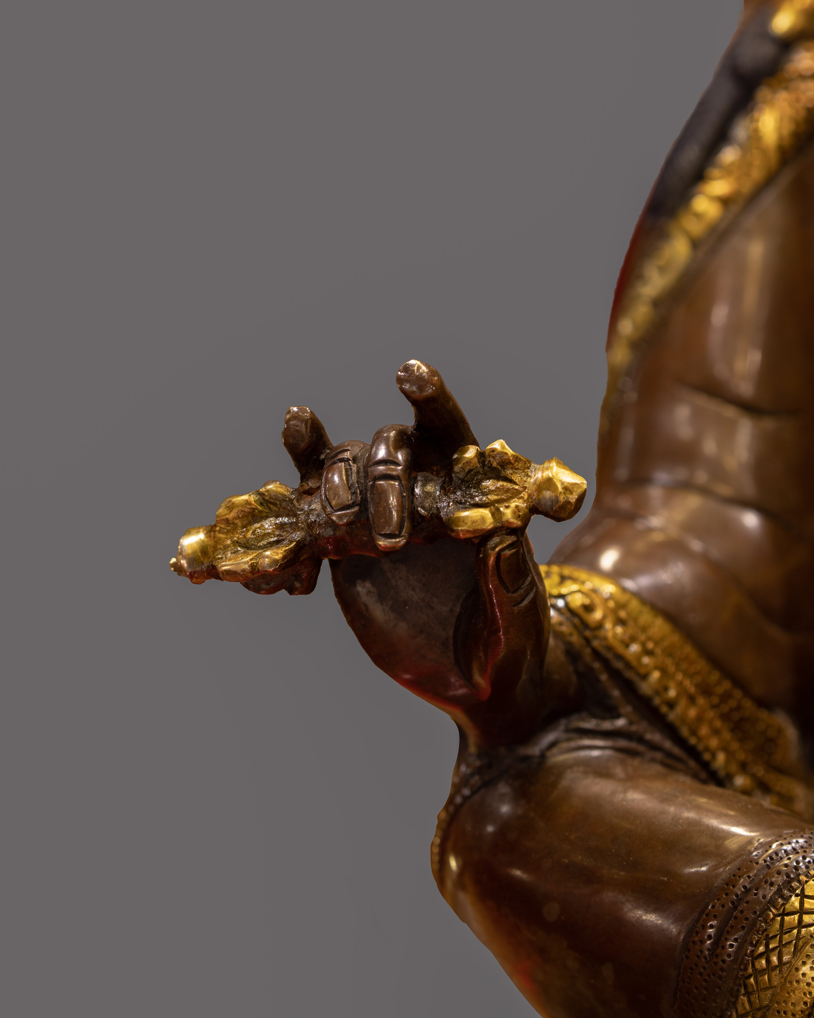 Spiritual Guru Rinpoche Statue | 24K Gold Gilded Master of Tantric Buddhism