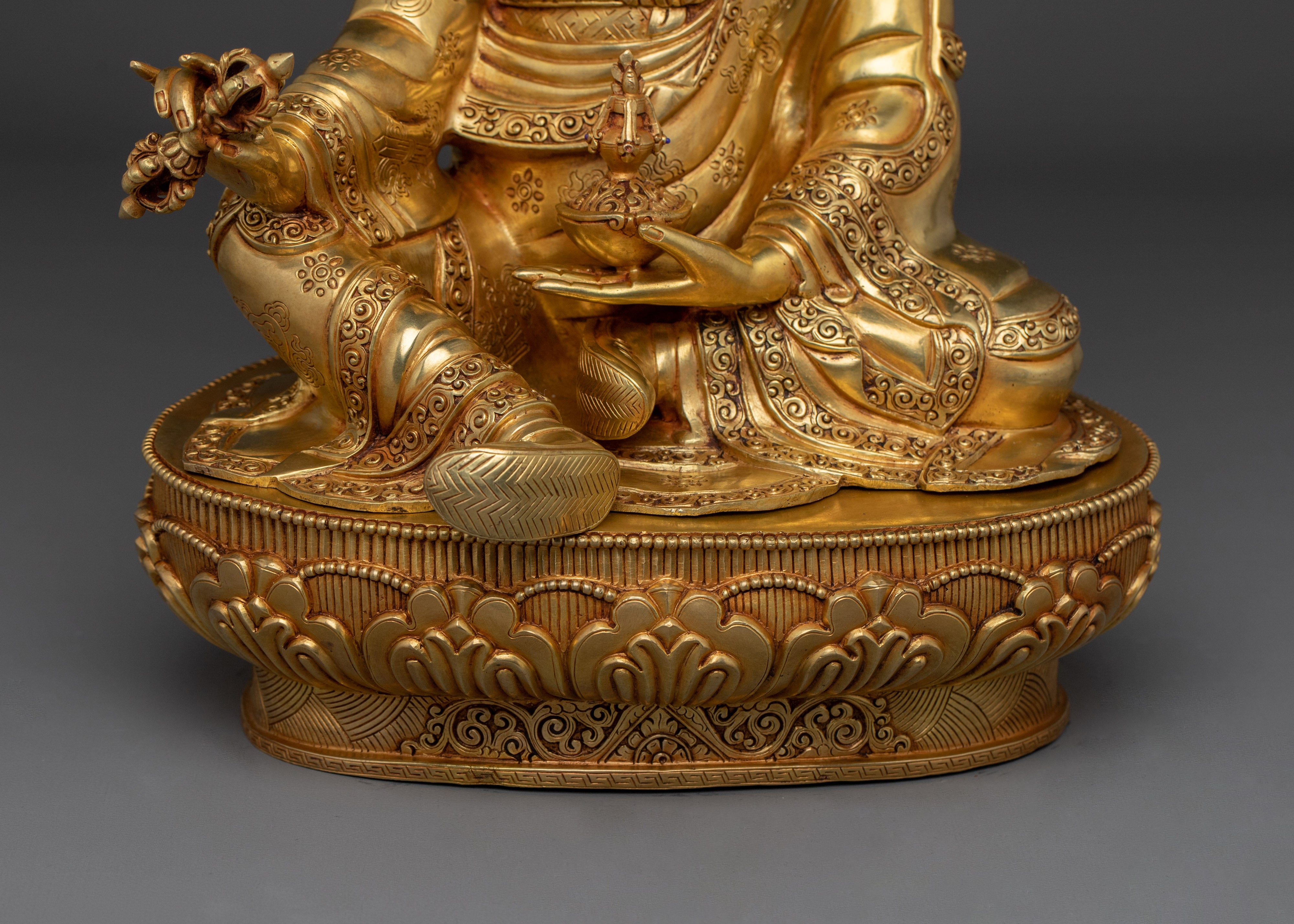 Guru Rinpoche With Khatvanga Statue | Padmasambhava - Lotus-Born Guru
