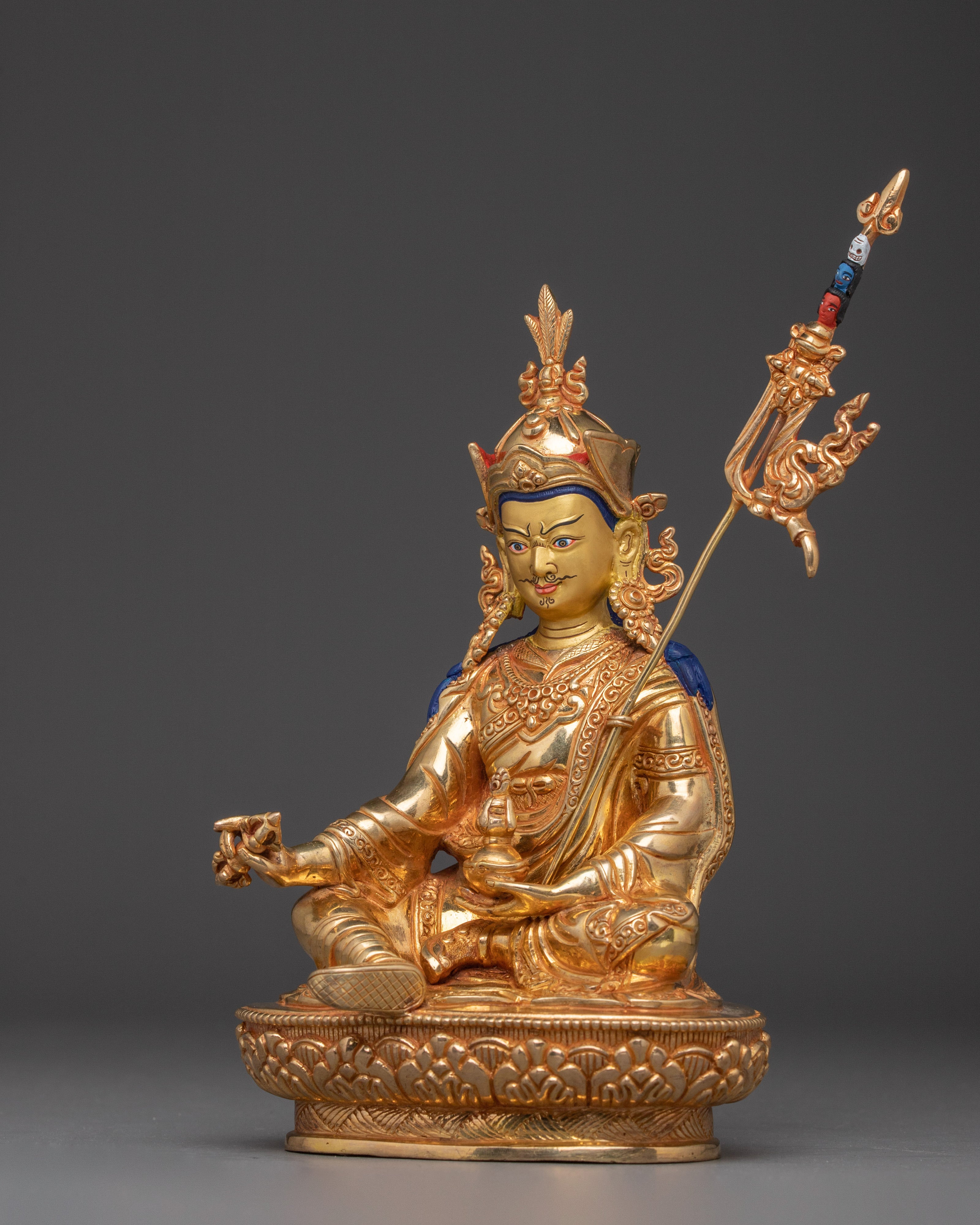 Traditional Tibetan Statue of Guru Rinpoche | The Lotus-Born Master