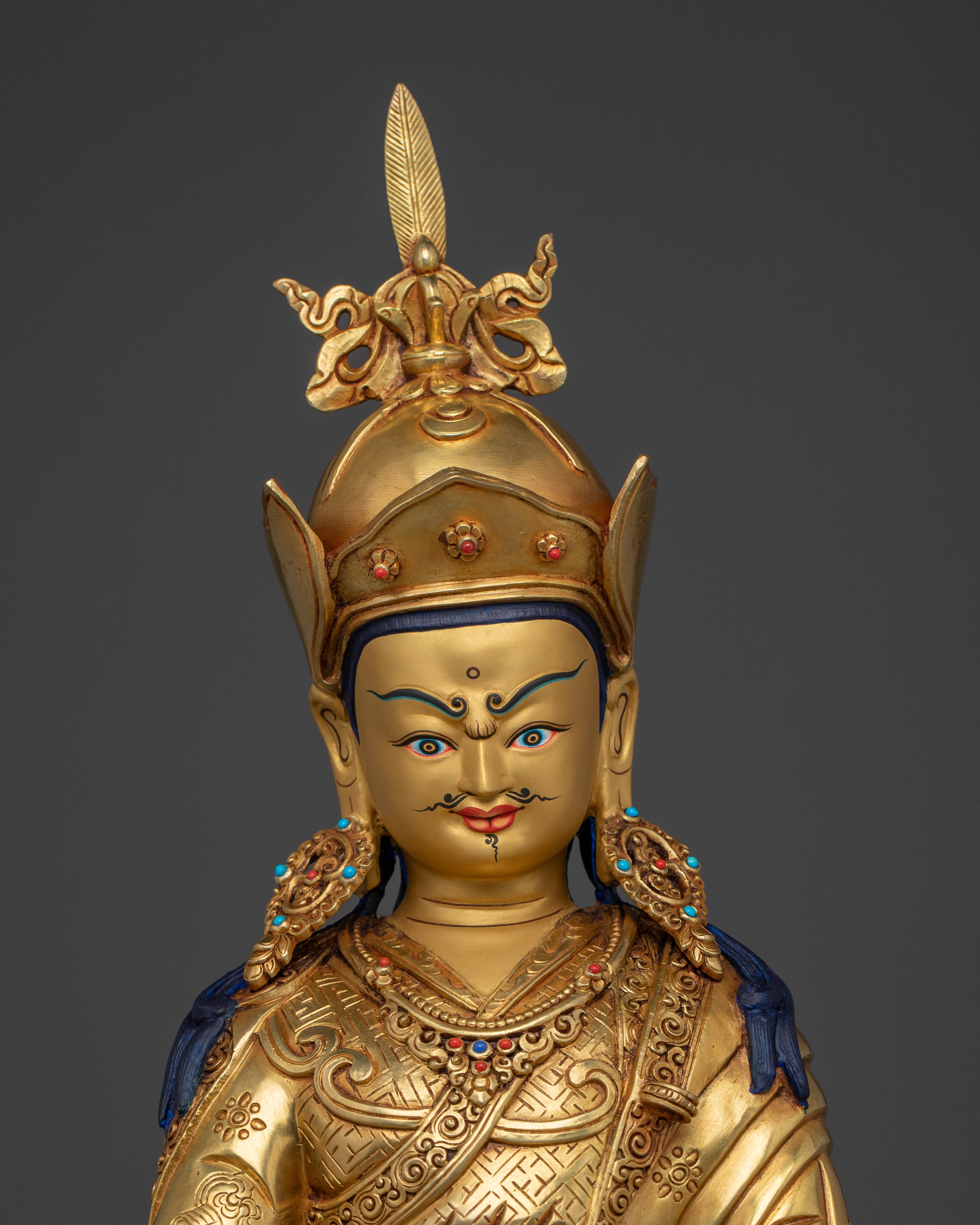 Guru Rinpoche With Khatvanga Statue | Padmasambhava - Lotus-Born Guru