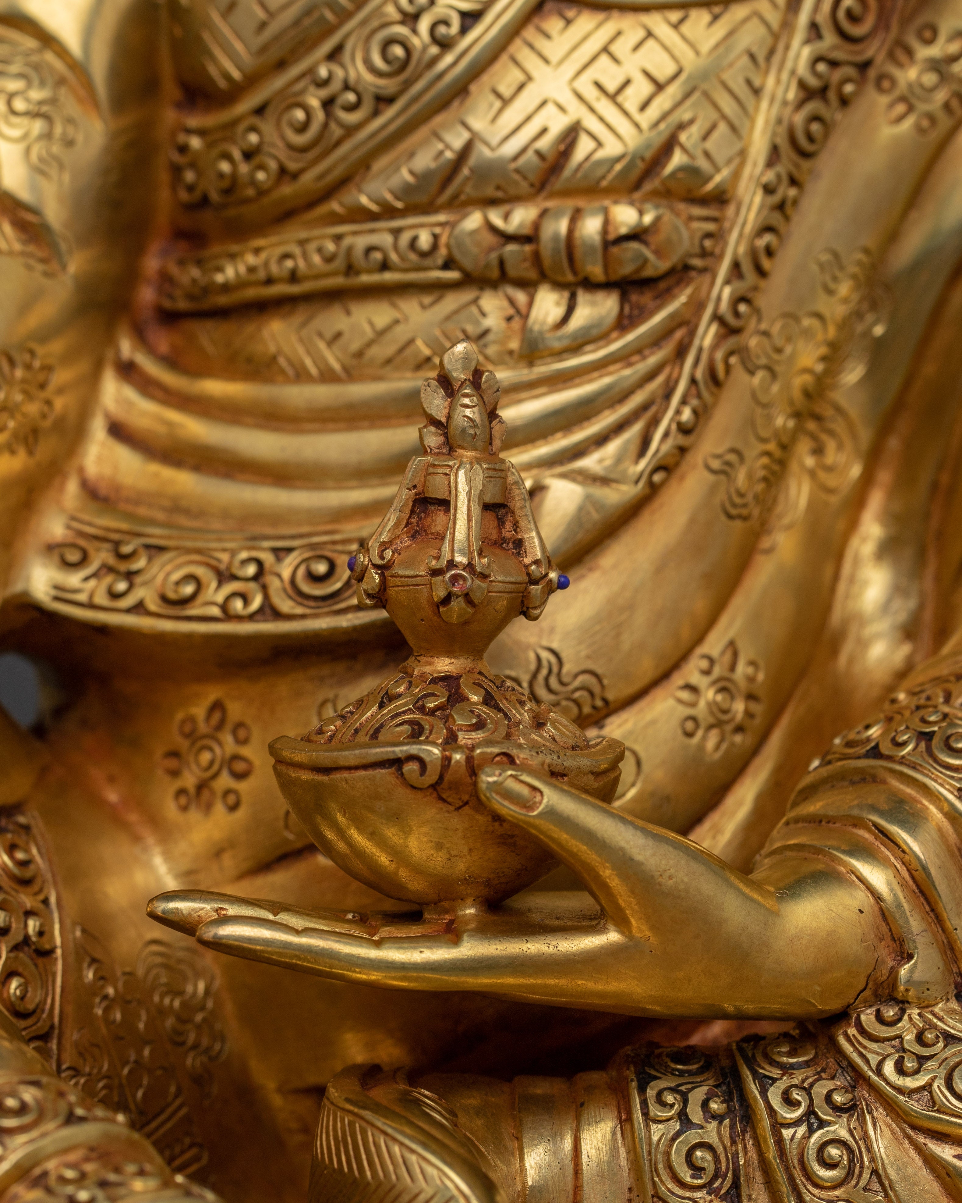 Guru Rinpoche With Khatvanga Statue | Padmasambhava - Lotus-Born Guru