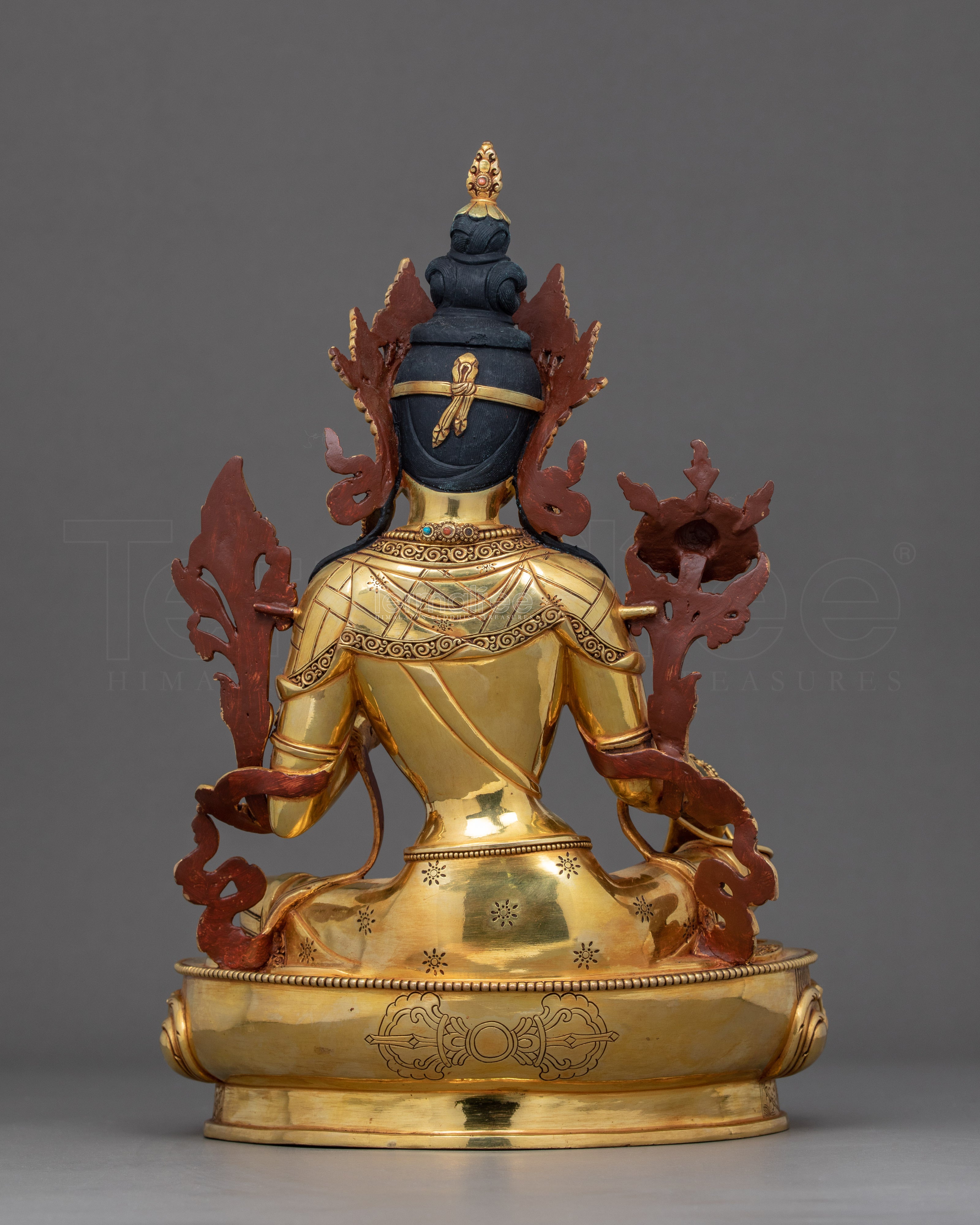 Green Tara Sculpture Nepal | Genuinely Gold Gilded in Himalayan Style