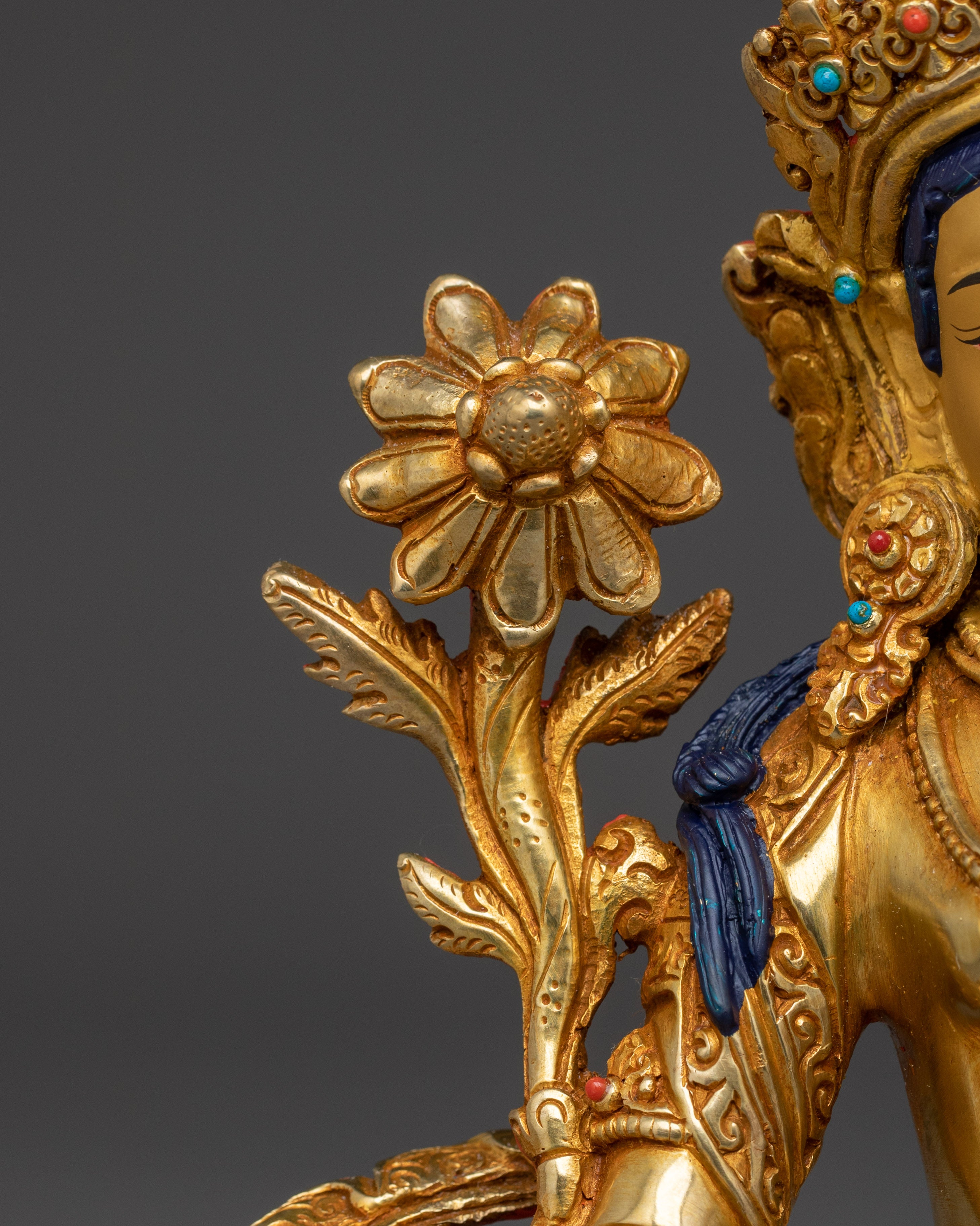 Green Tara Sculpture in Copper | Traditional Artwork