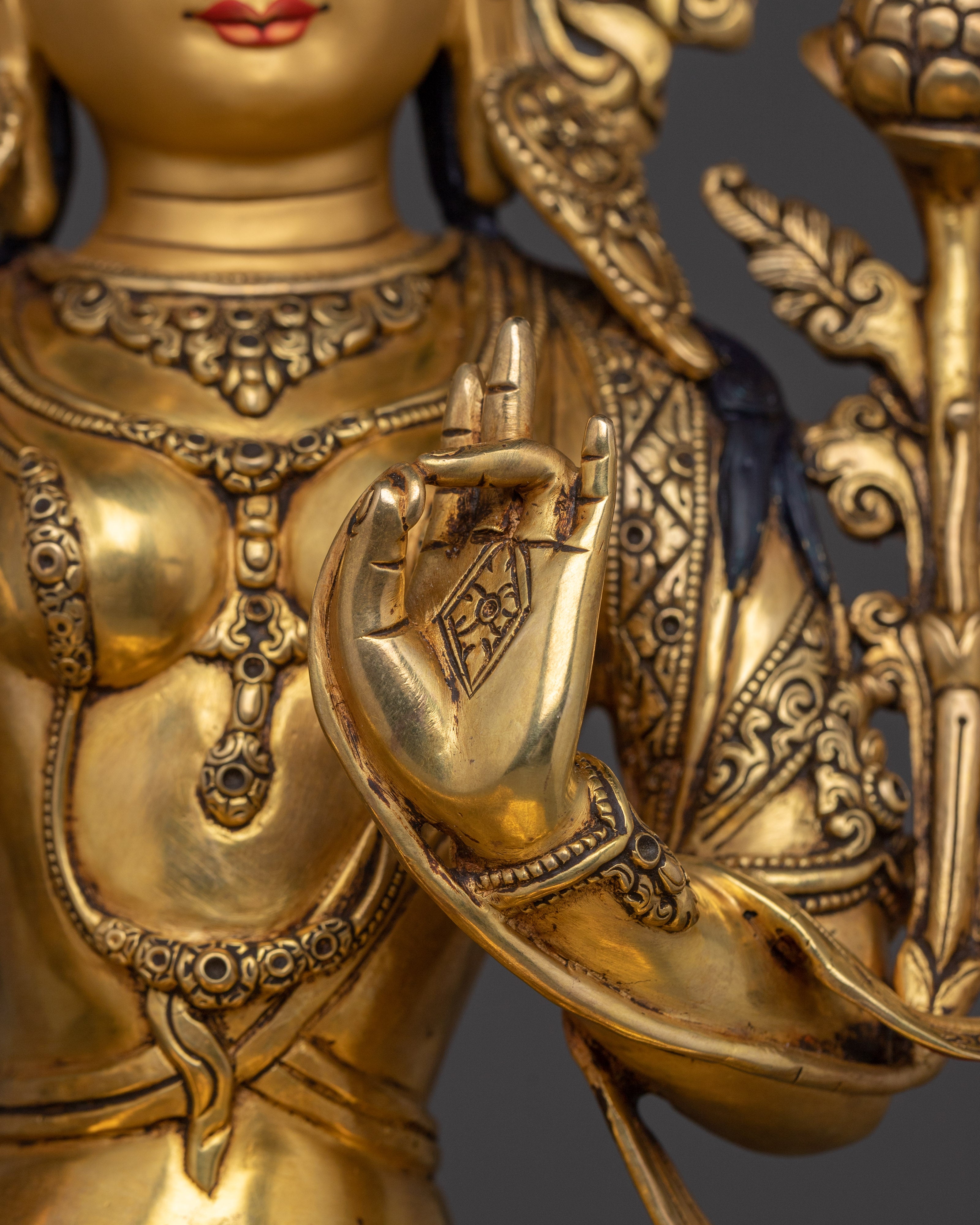 Compassionate Deity Green Tara Sculpture | Enlightened Protector Deity