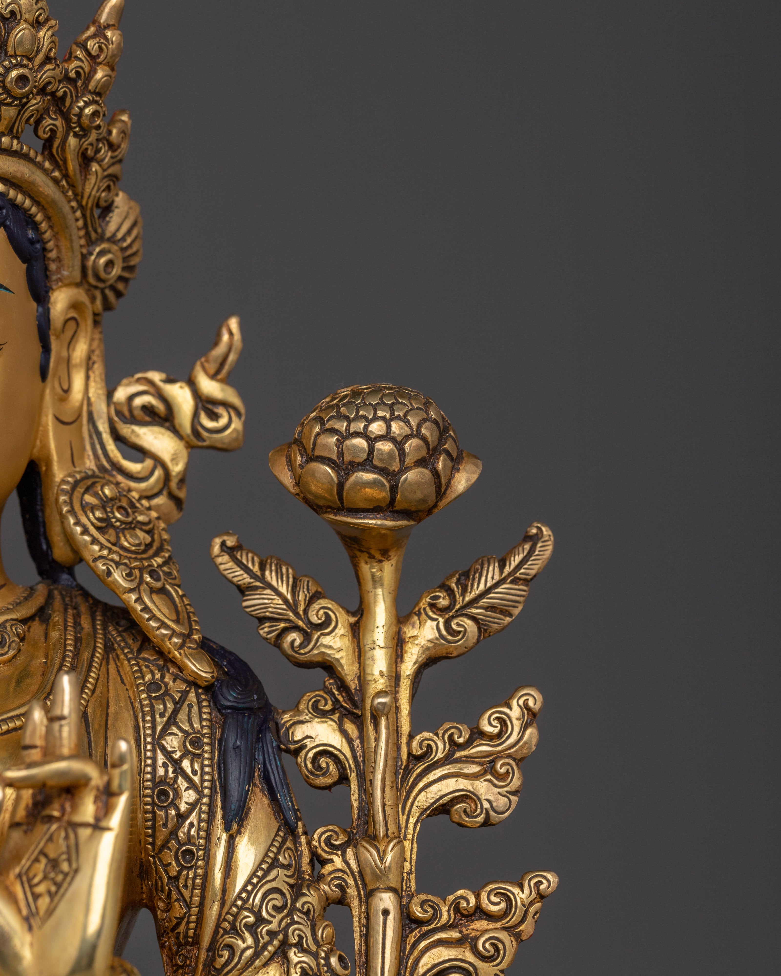 Compassionate Deity Green Tara Sculpture | Enlightened Protector Deity