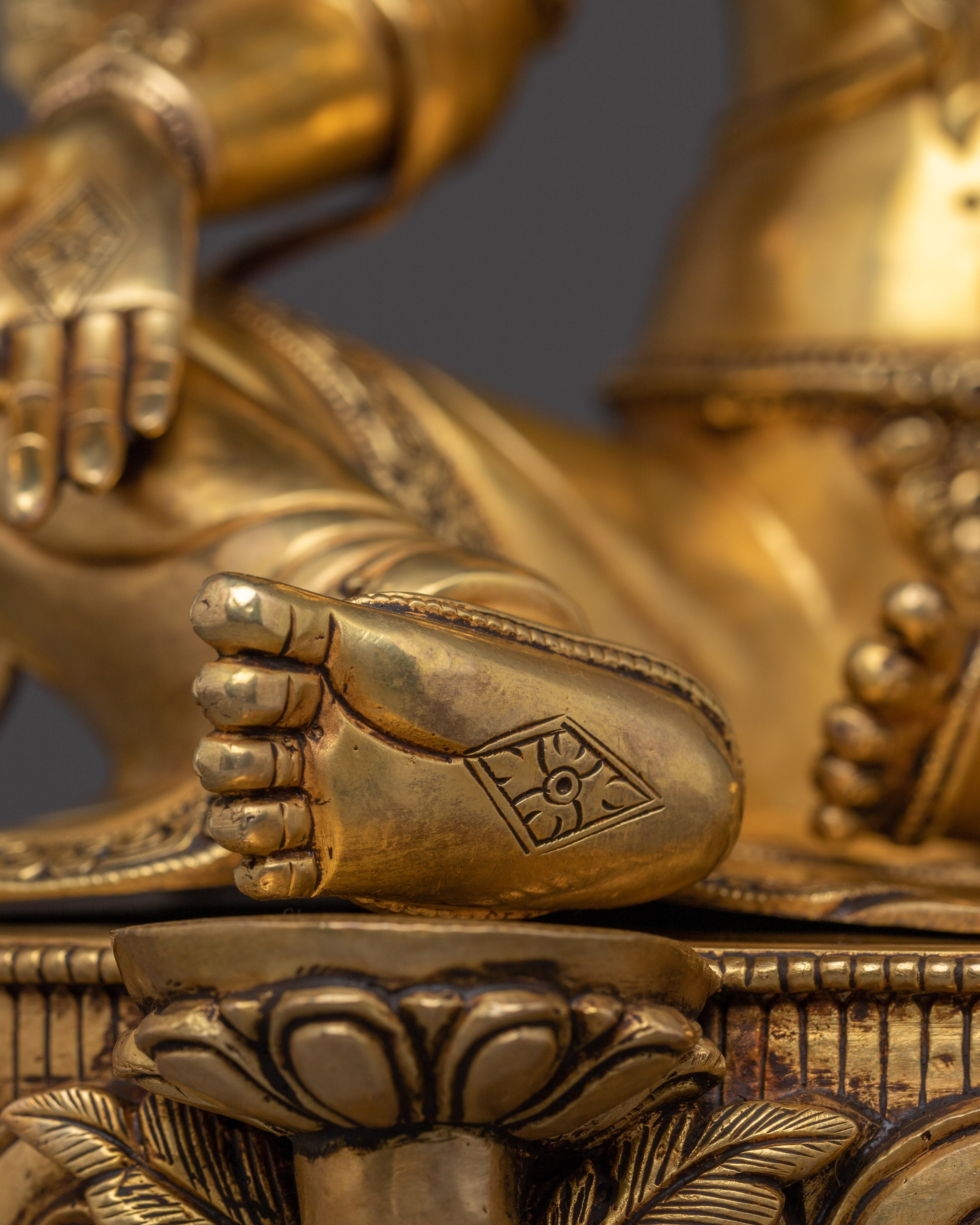 Compassionate Deity Green Tara Sculpture | Enlightened Protector Deity