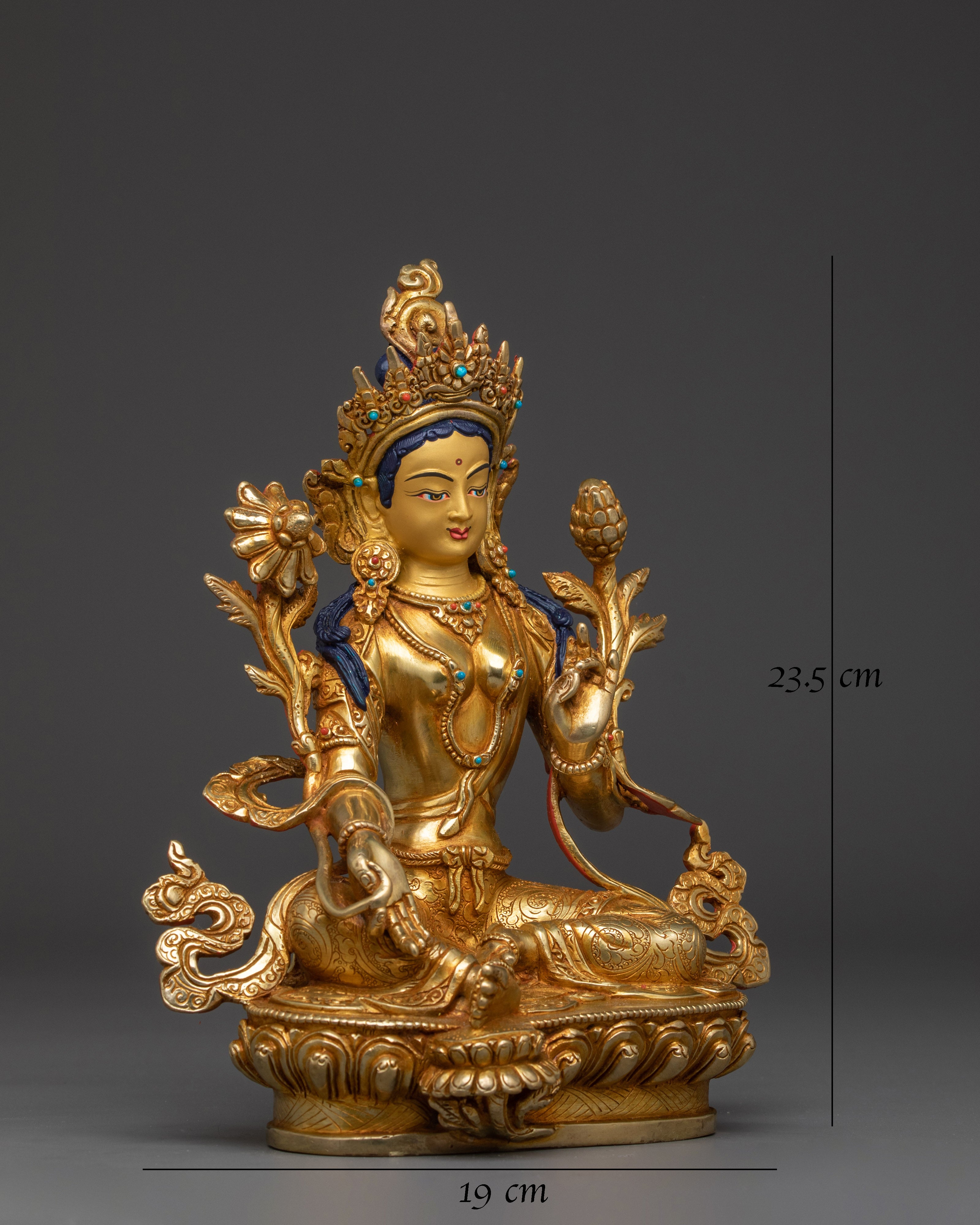 Green Tara Sculpture in Copper
