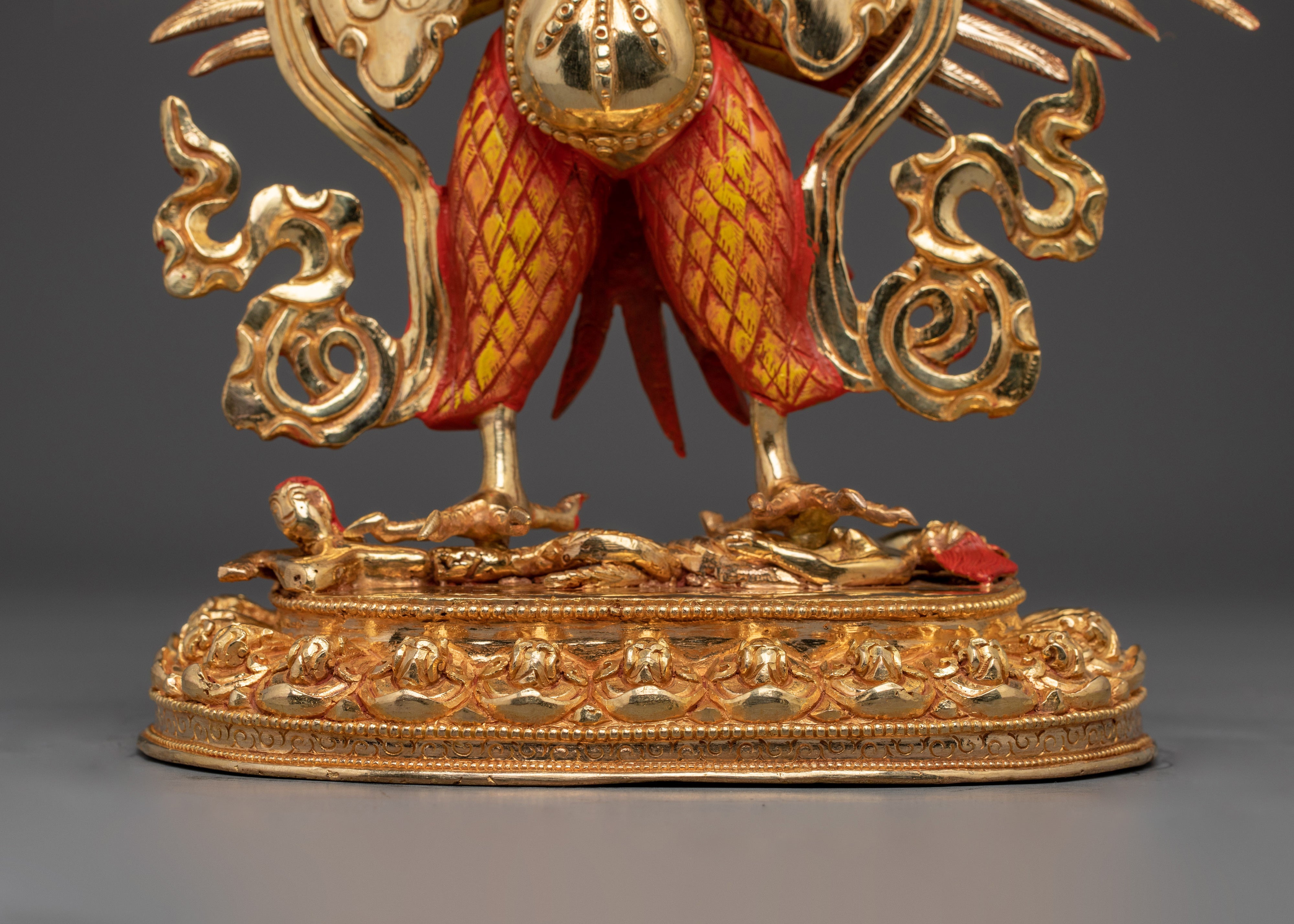 Garuda statue with flaming aureole | Spiritual Buddhist Art for Protection and Power
