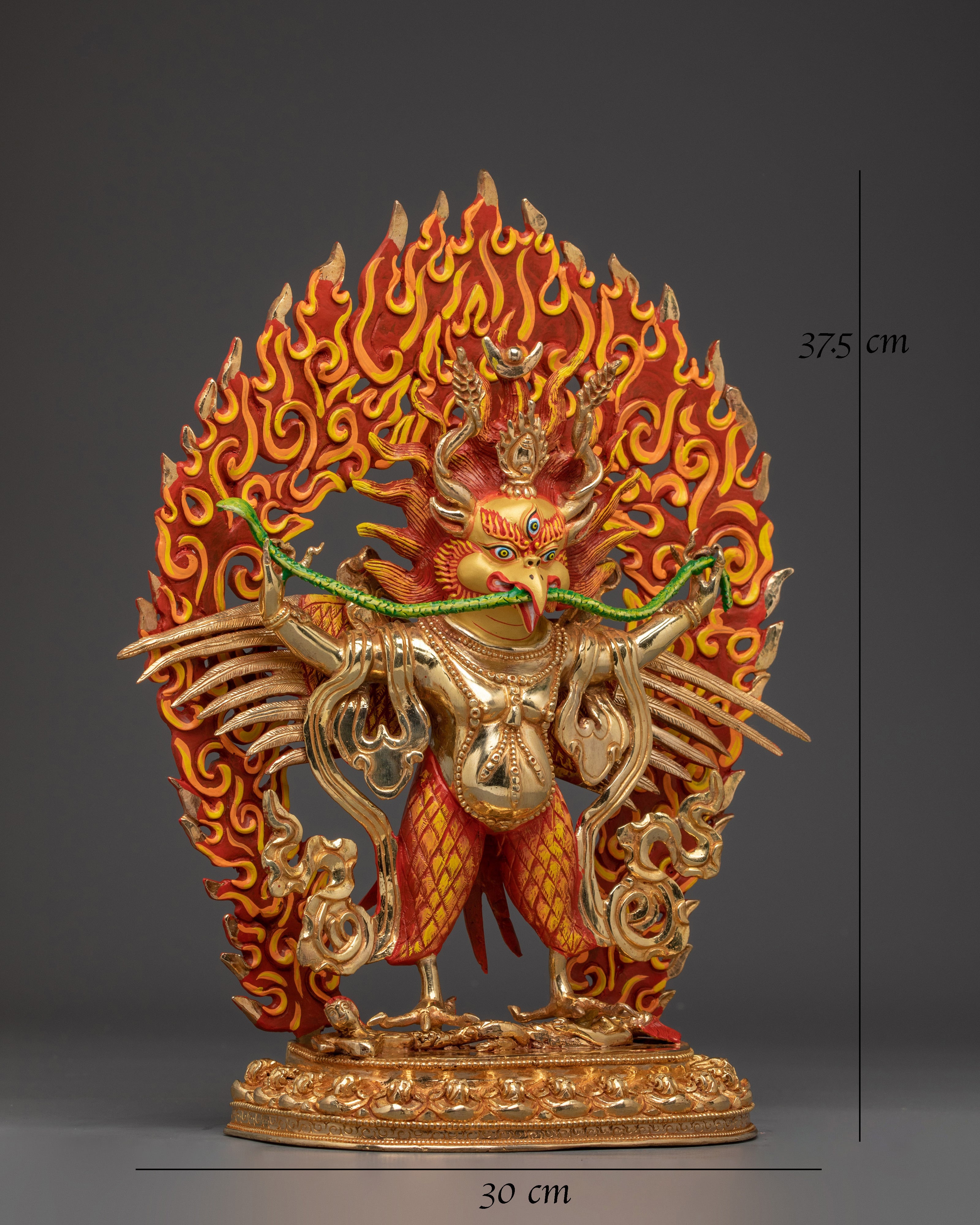Garuda statue with flaming aureole