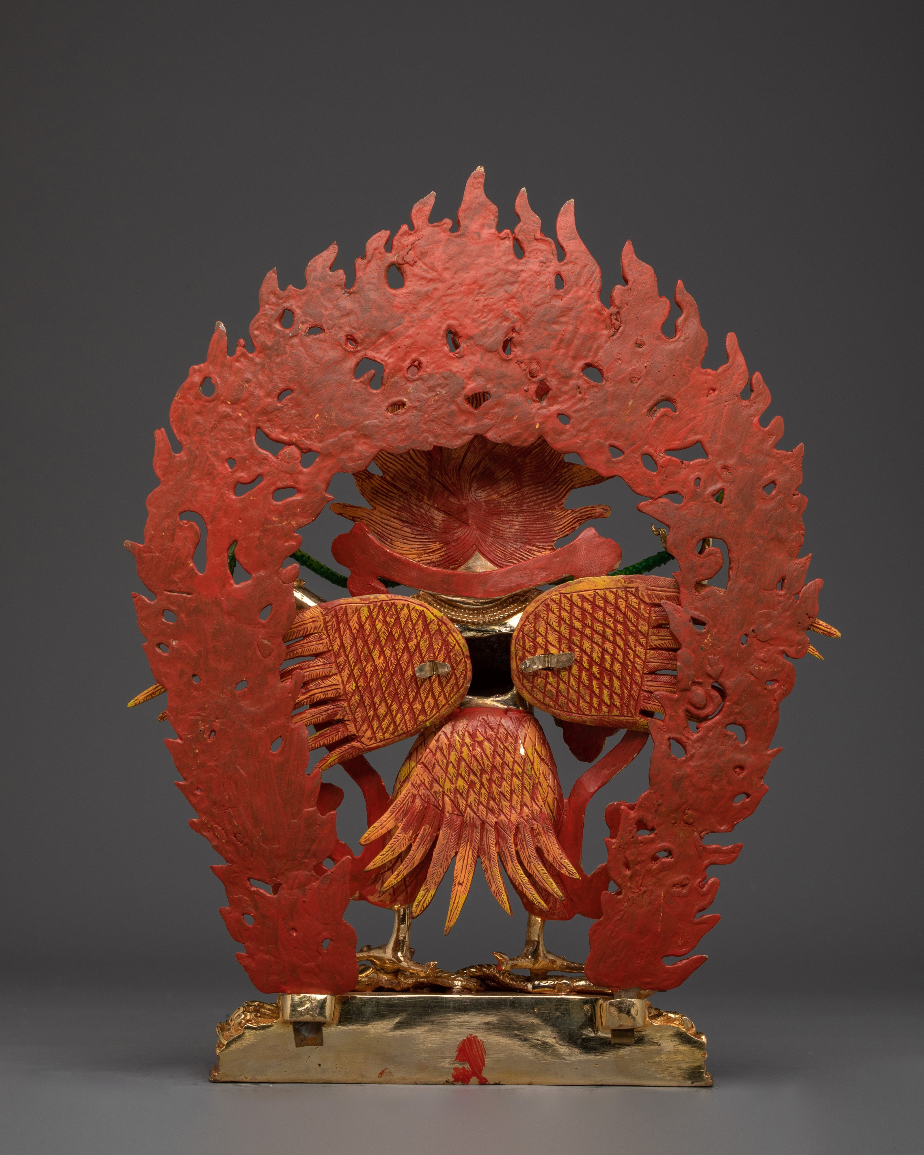 Garuda statue with flaming aureole | Spiritual Buddhist Art for Protection and Power