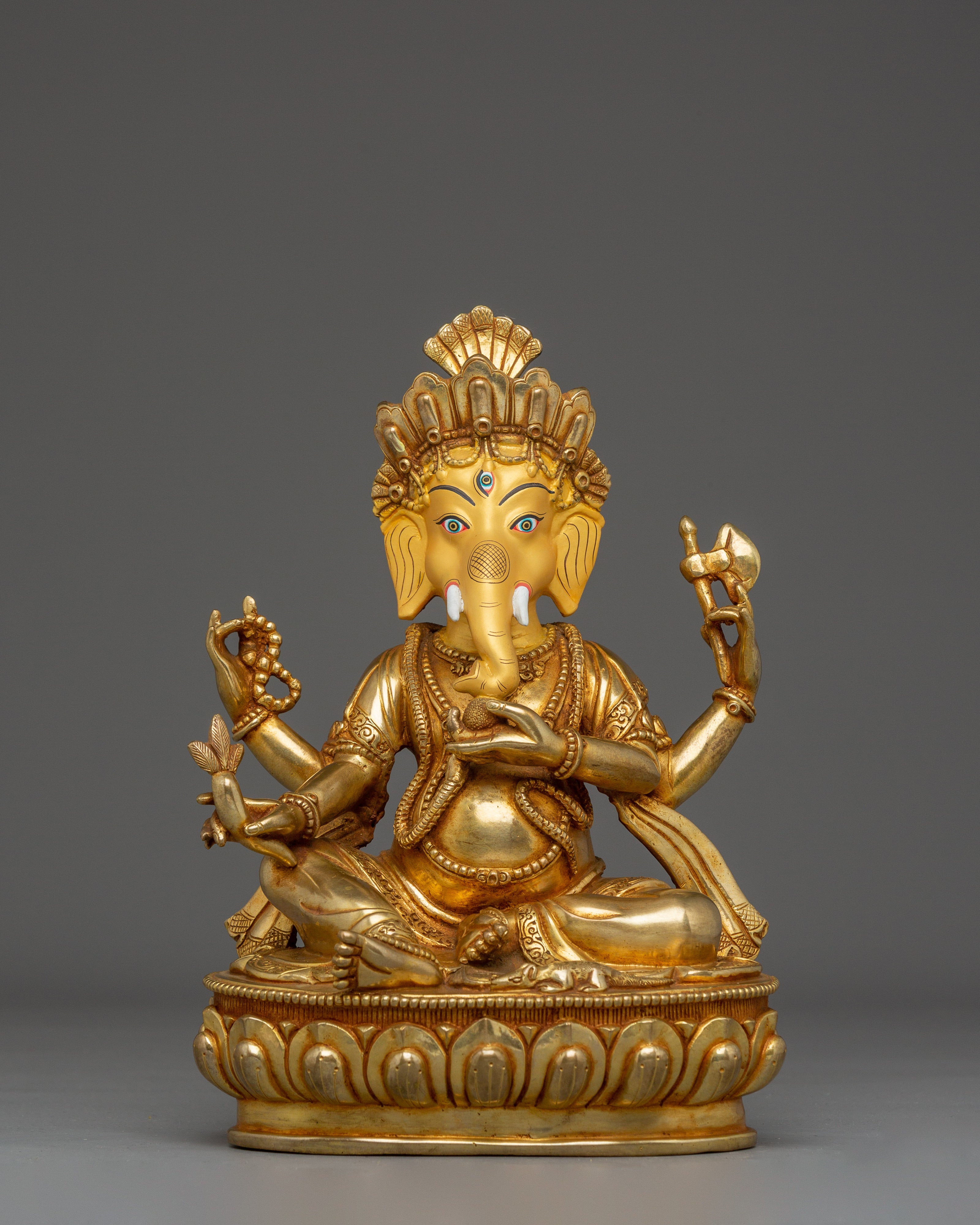 Ganesh Gold Gilded and Copper Art
