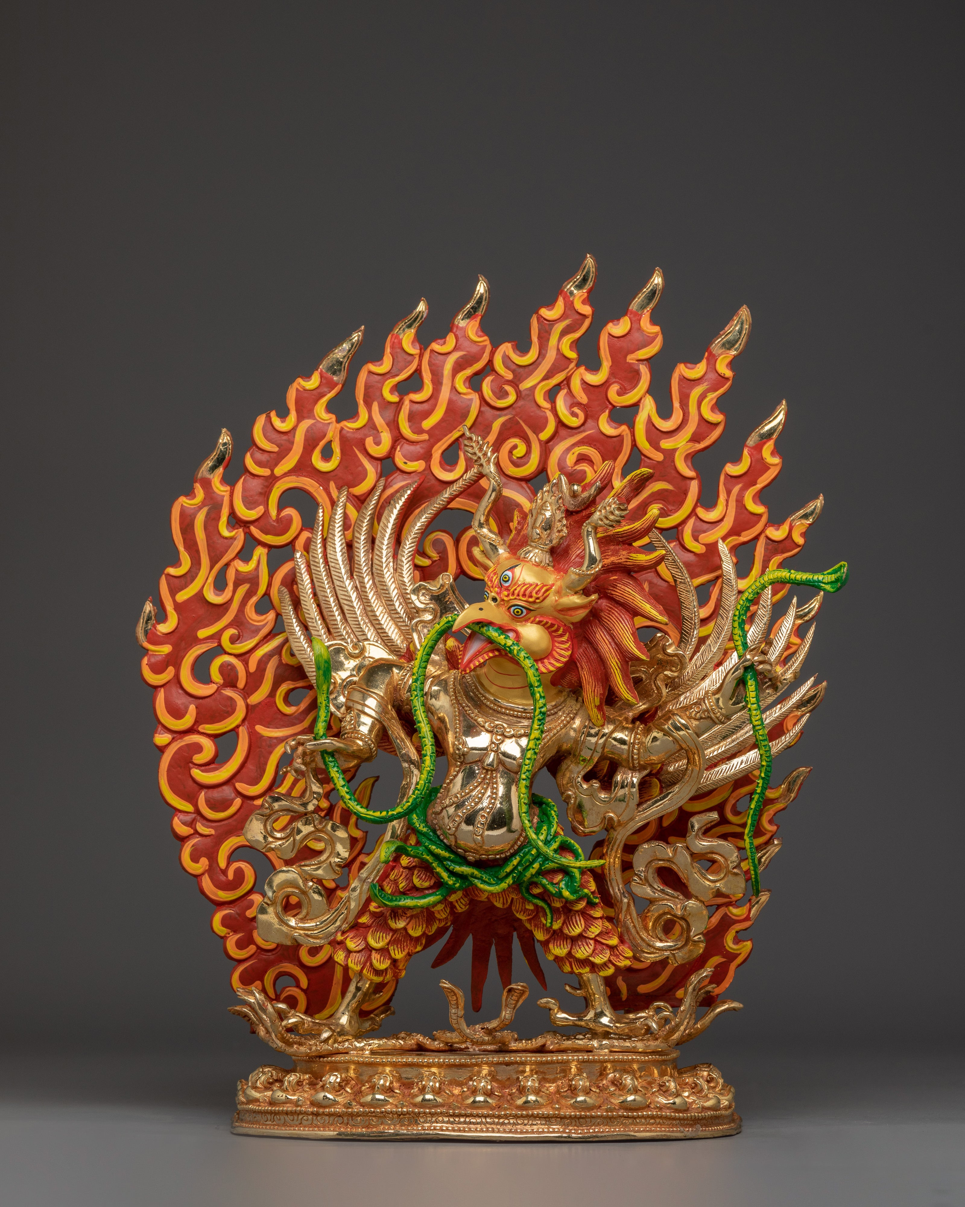 Garuda Statue in 24K Gold and Copper