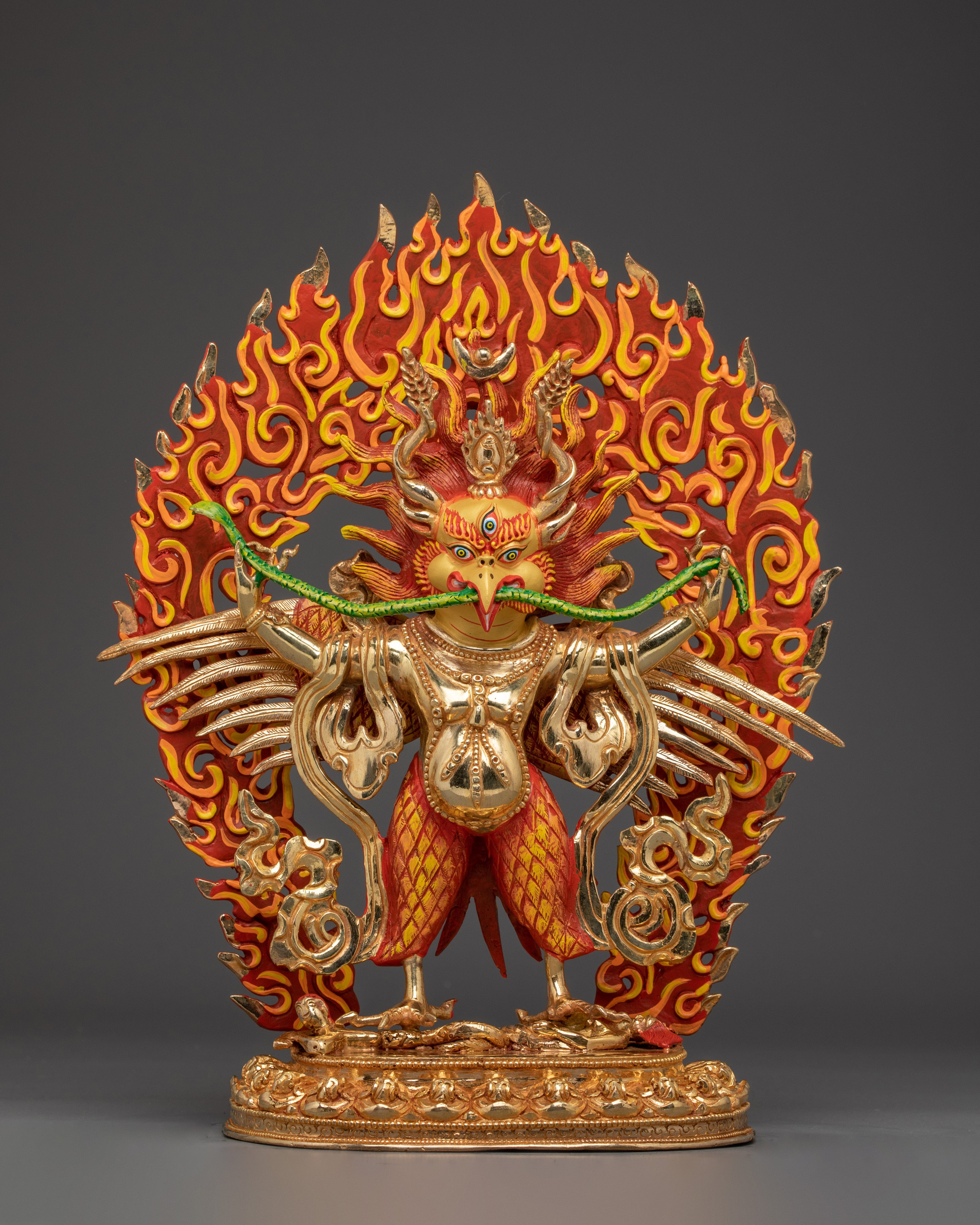 Garuda statue with flaming aureole