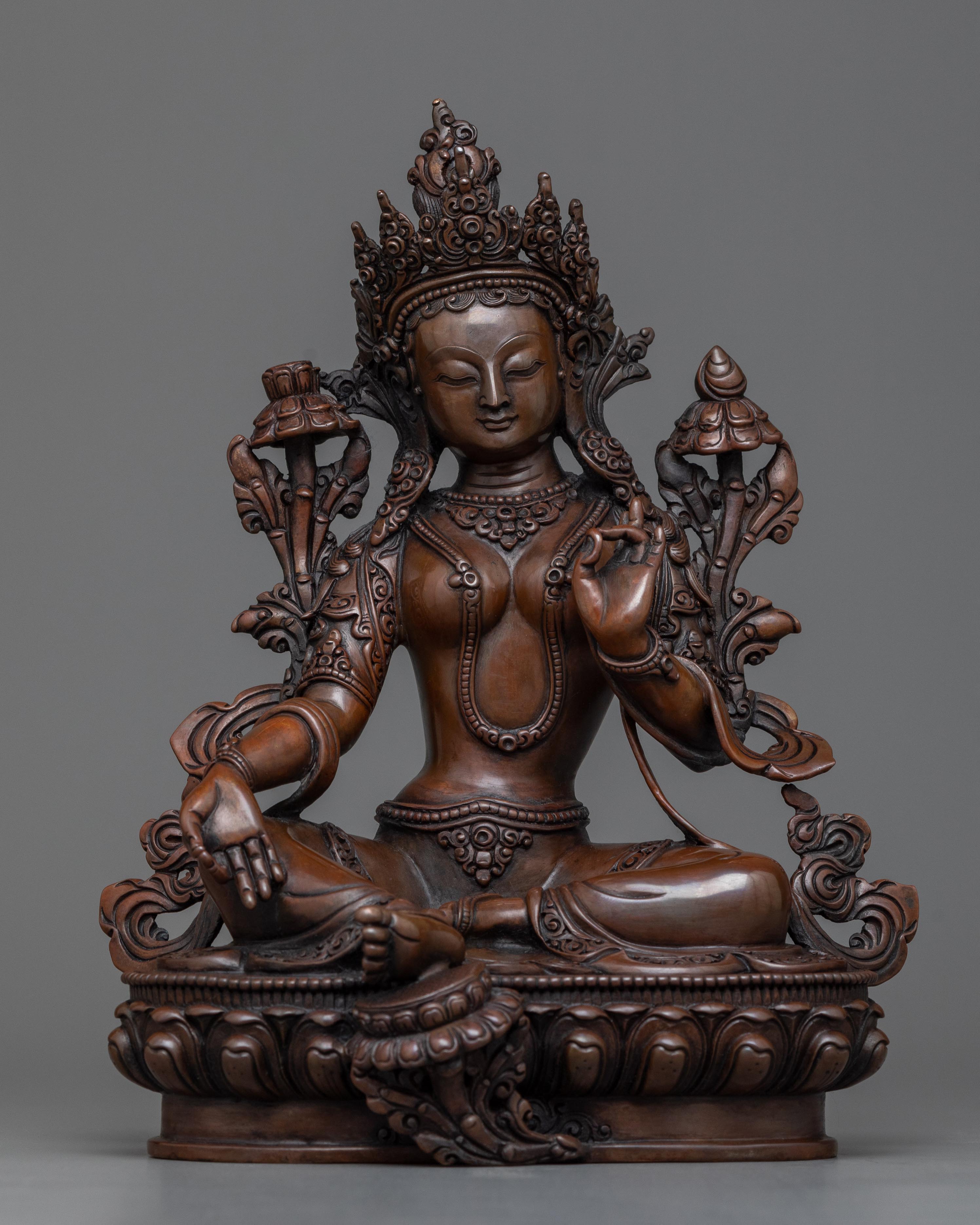green-tara-chocolate-oxidized-sculpture